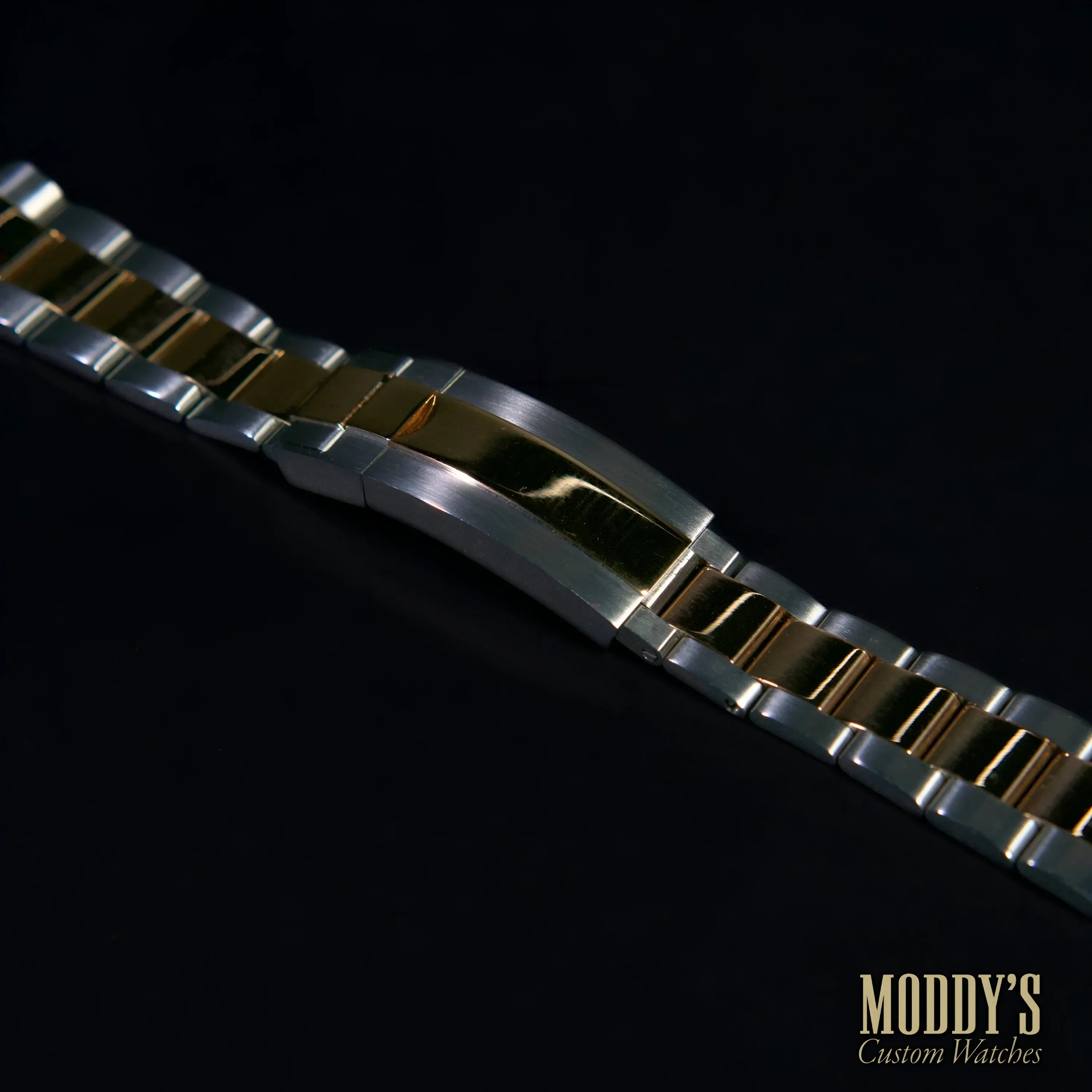 Two-tone stainless steel and gold Seiko mod Santos watch bracelet