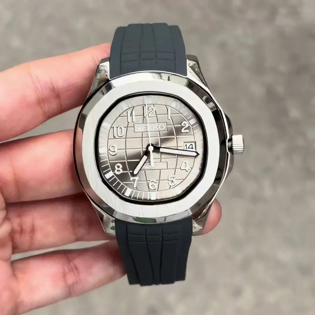 Seikonaut Silver Seiko mod Aquanaut watch with NH35 automatic movement