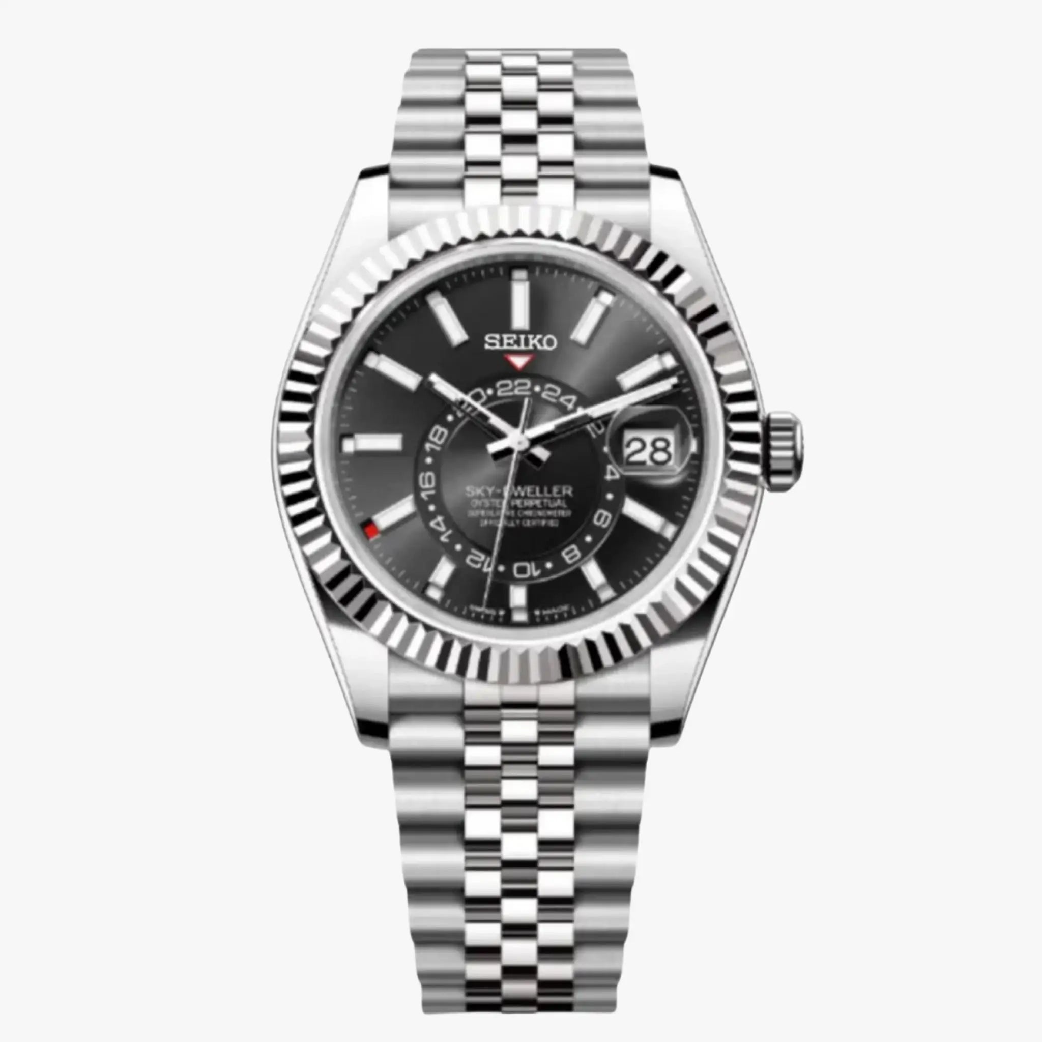 Seiko Sky Dweller black dial 316L stainless steel watch