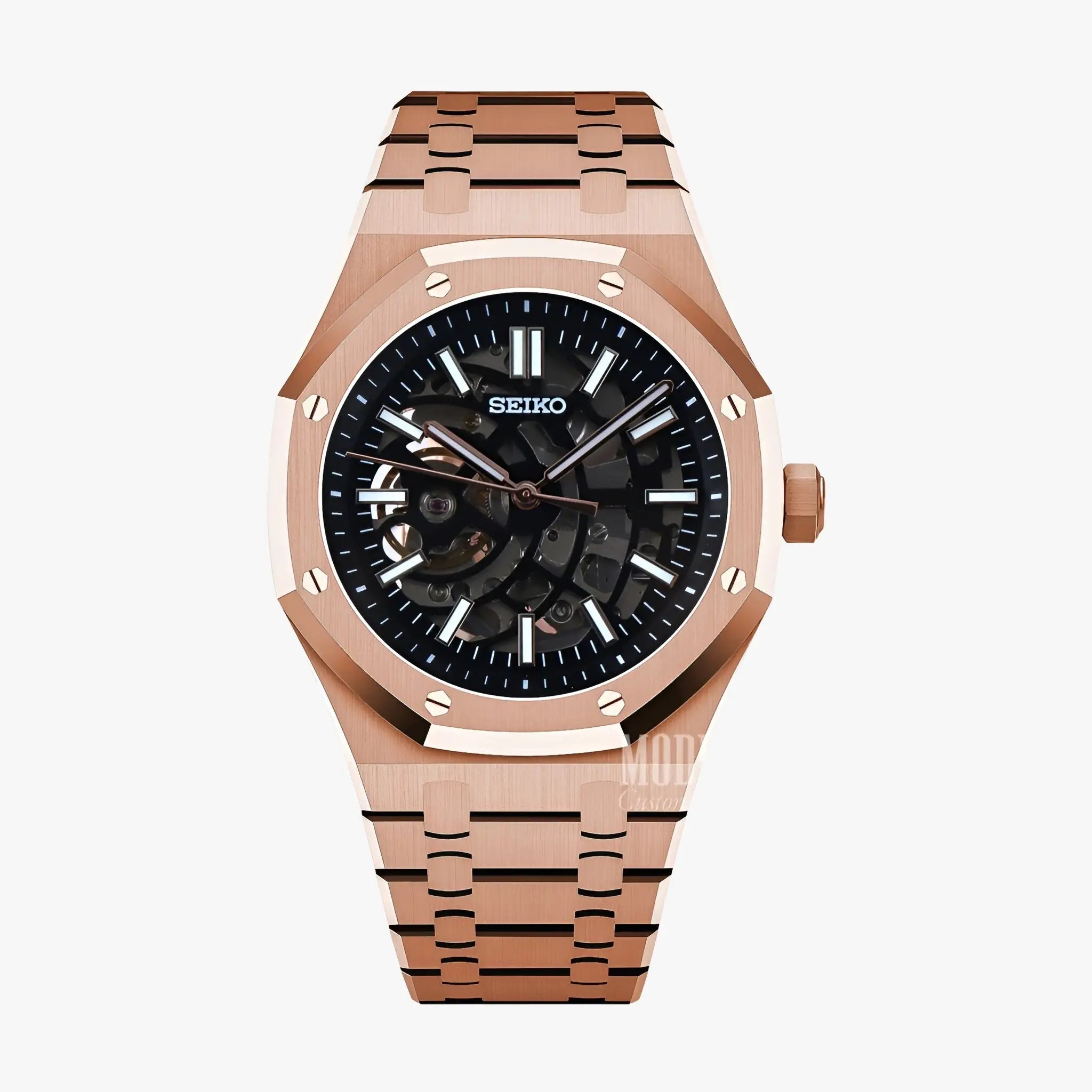 Royal Seikoak Rose Gold Skeleton Watch with NH70 Automatic