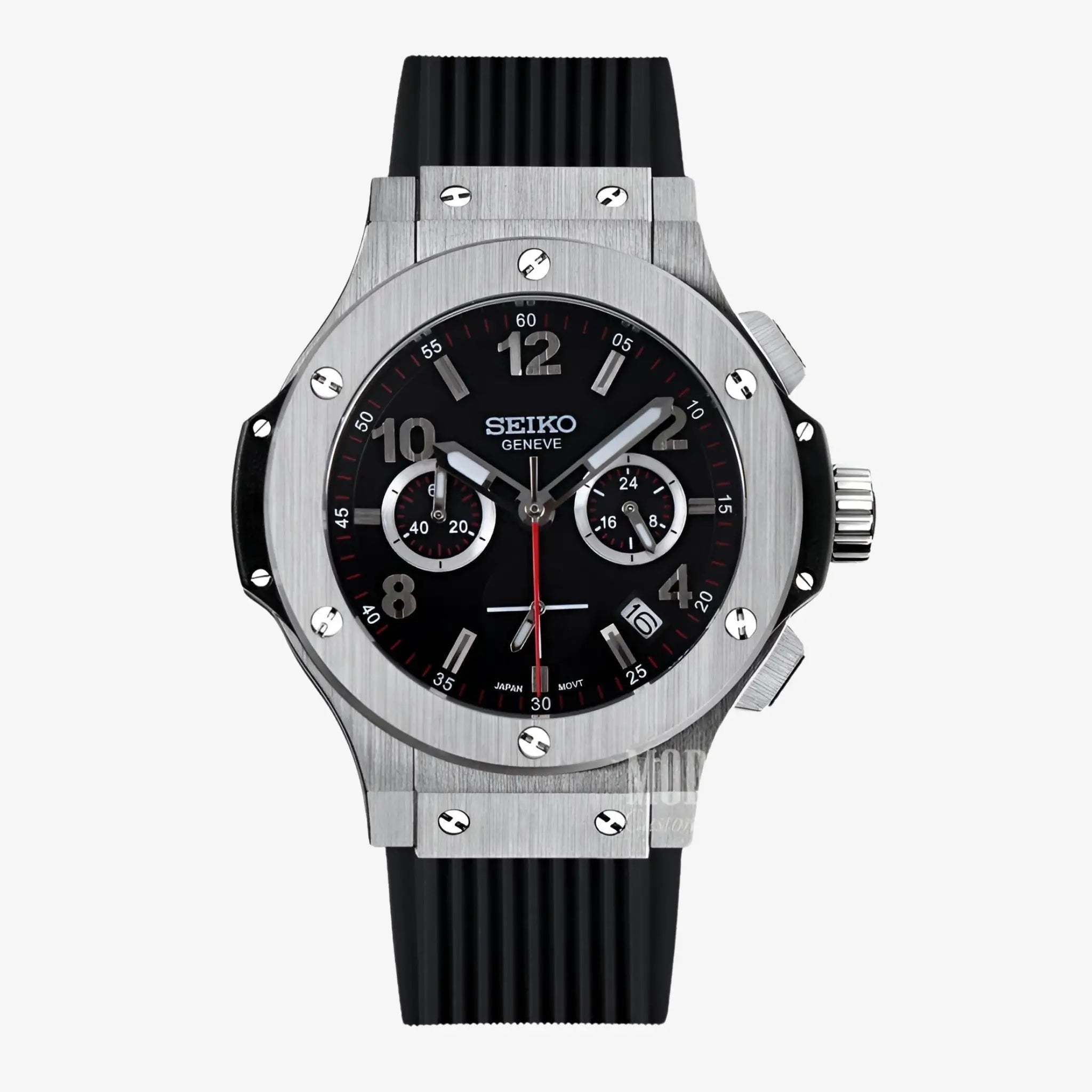 Hubleiko Big Bang Black Seiko mod chronograph with VK63 hybrid movement
