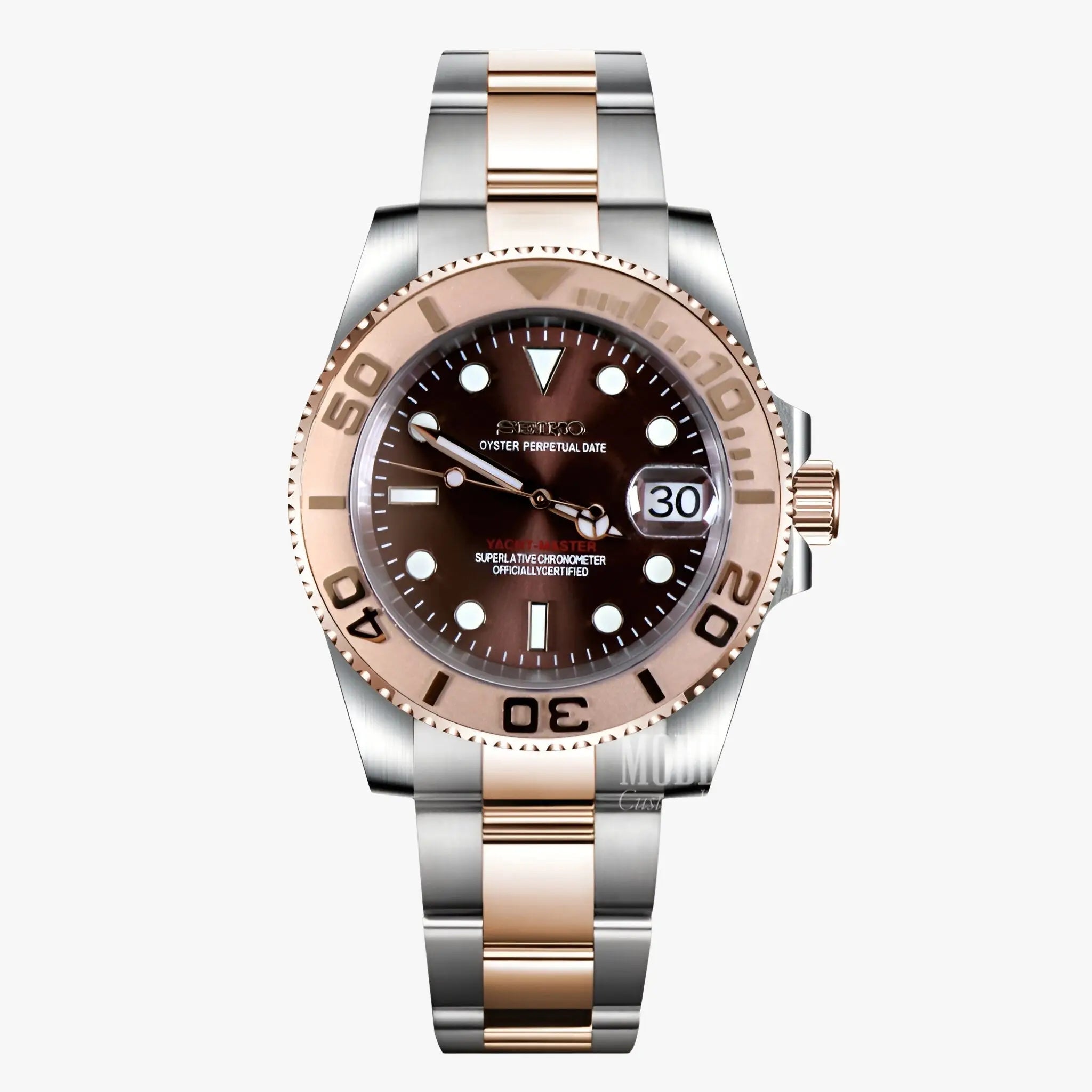 Seikomariner rose gold watch with 316L stainless steel, Seiko NH35 automatic
