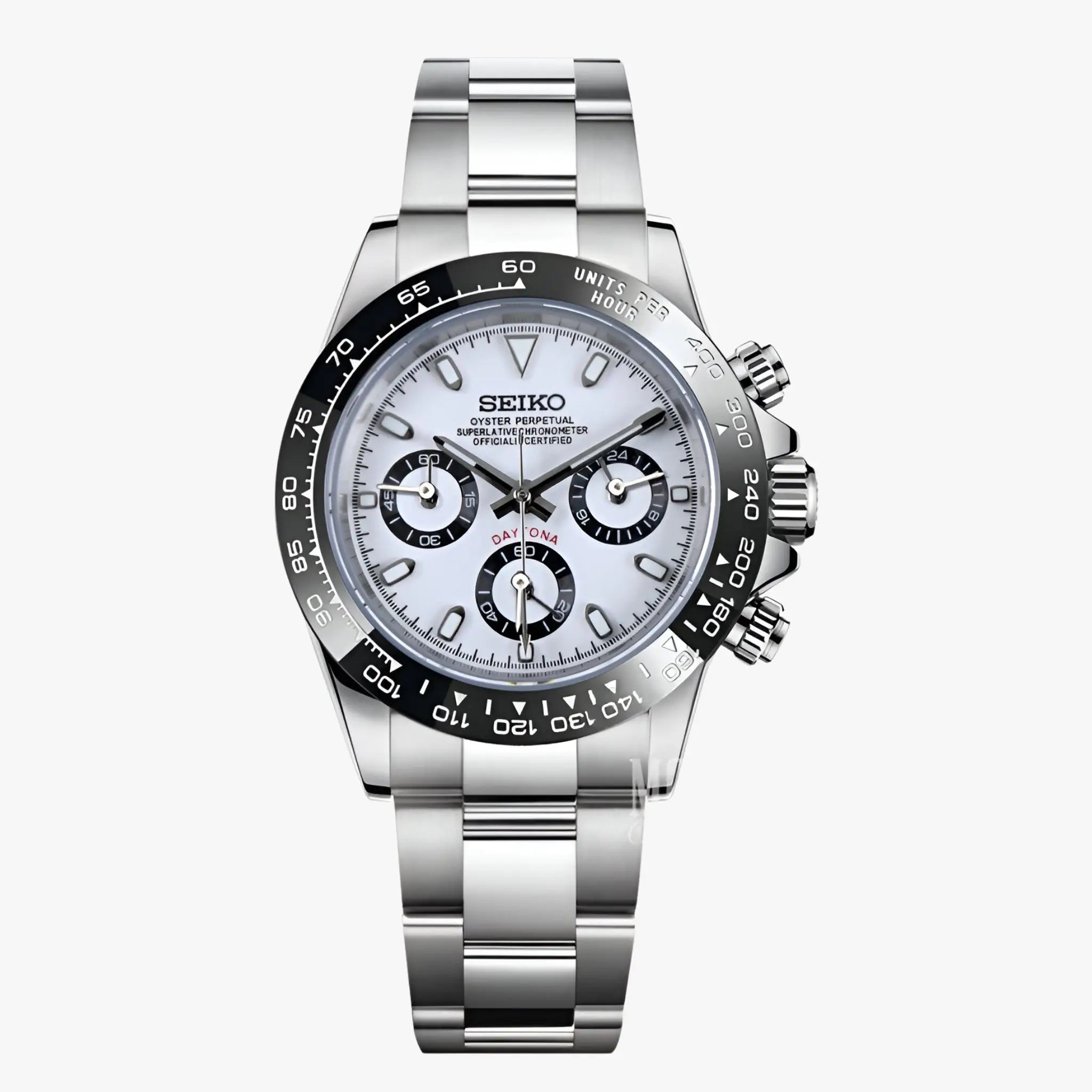 Seiko VK63 Hybrid Mod Daytona Seitona Panda chronograph watch