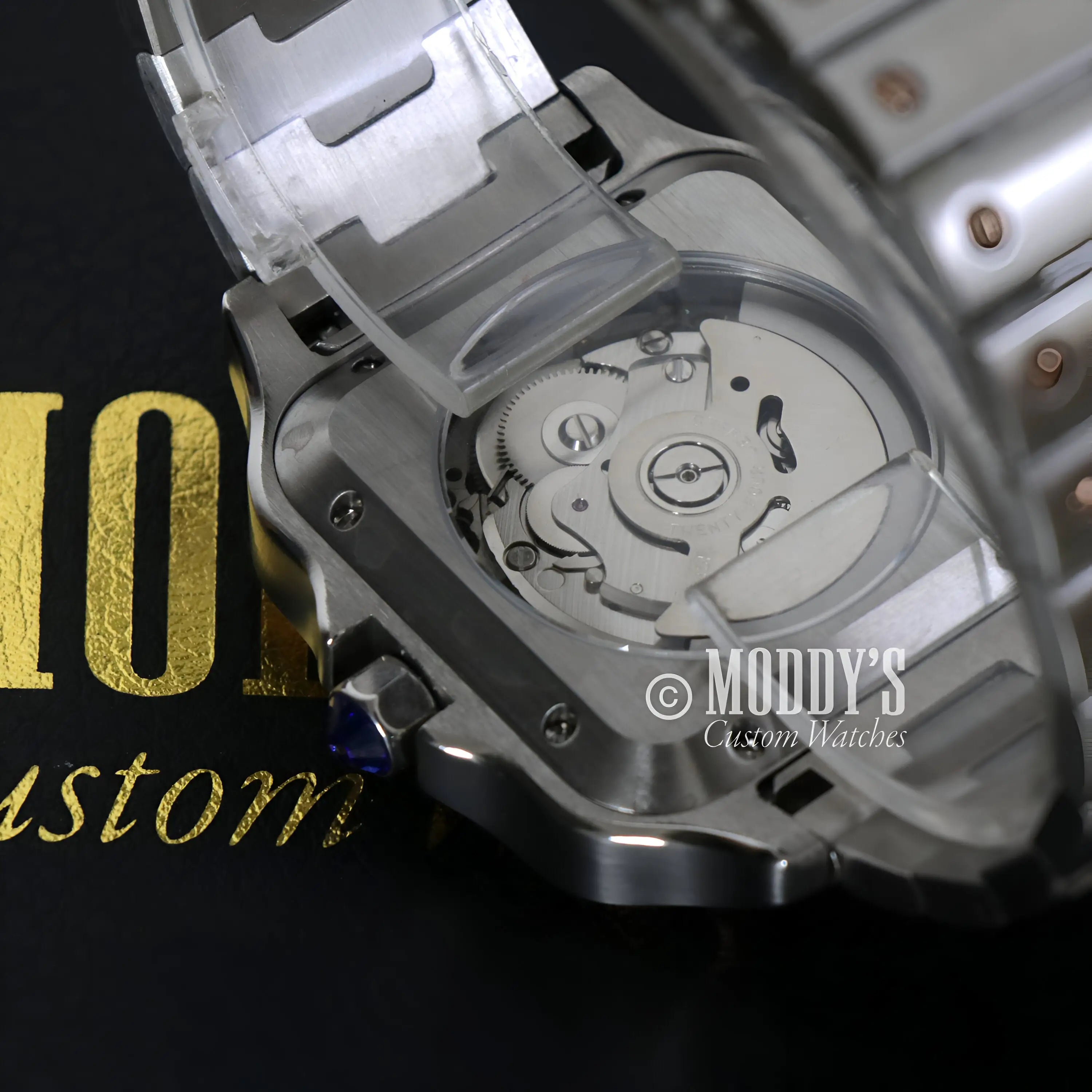 Santeiko mod santos rose gold watch with Seiko NH35 automatic movement