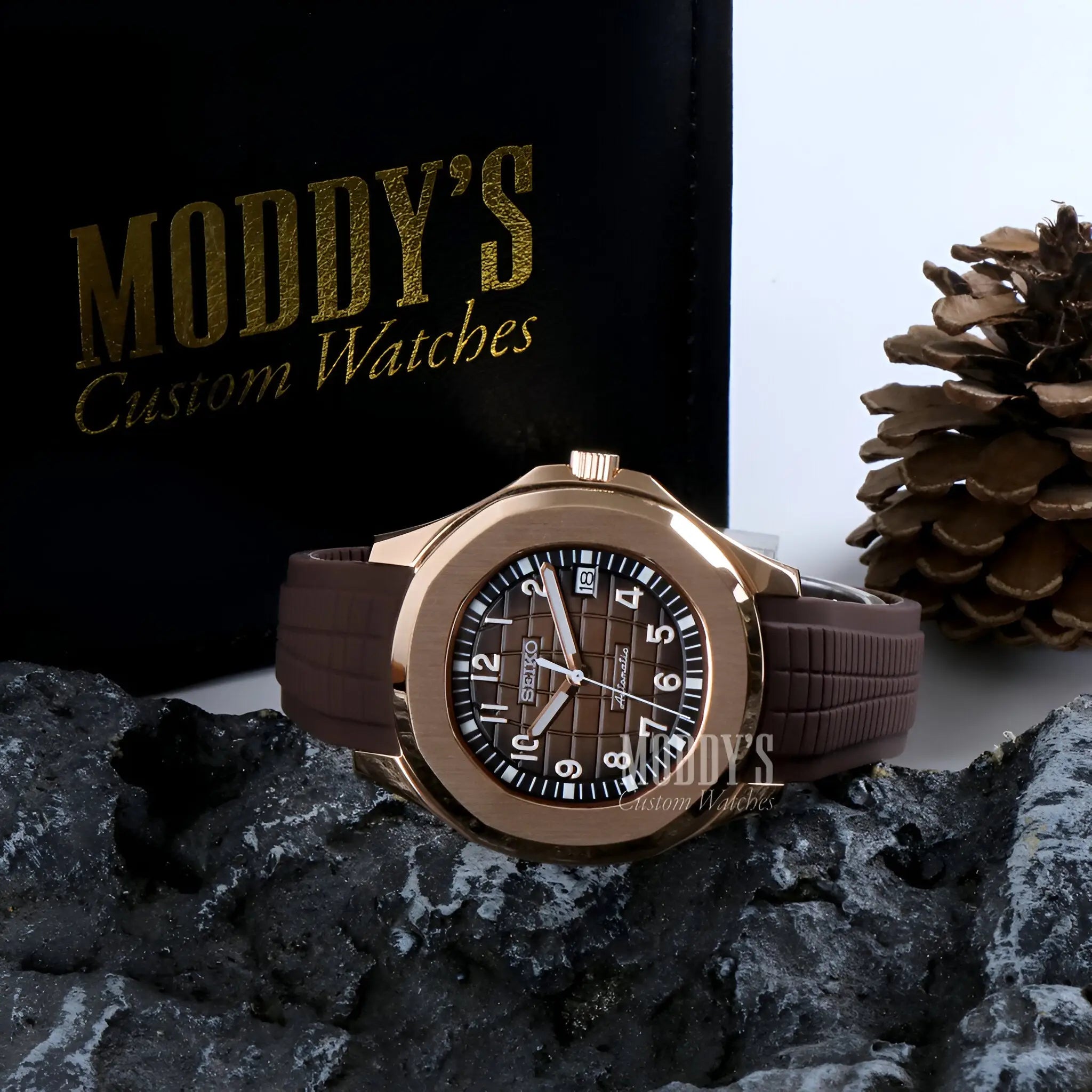 Seikonaut Brown Rose Gold Diver Watch with Seiko NH35 Automatic Movement