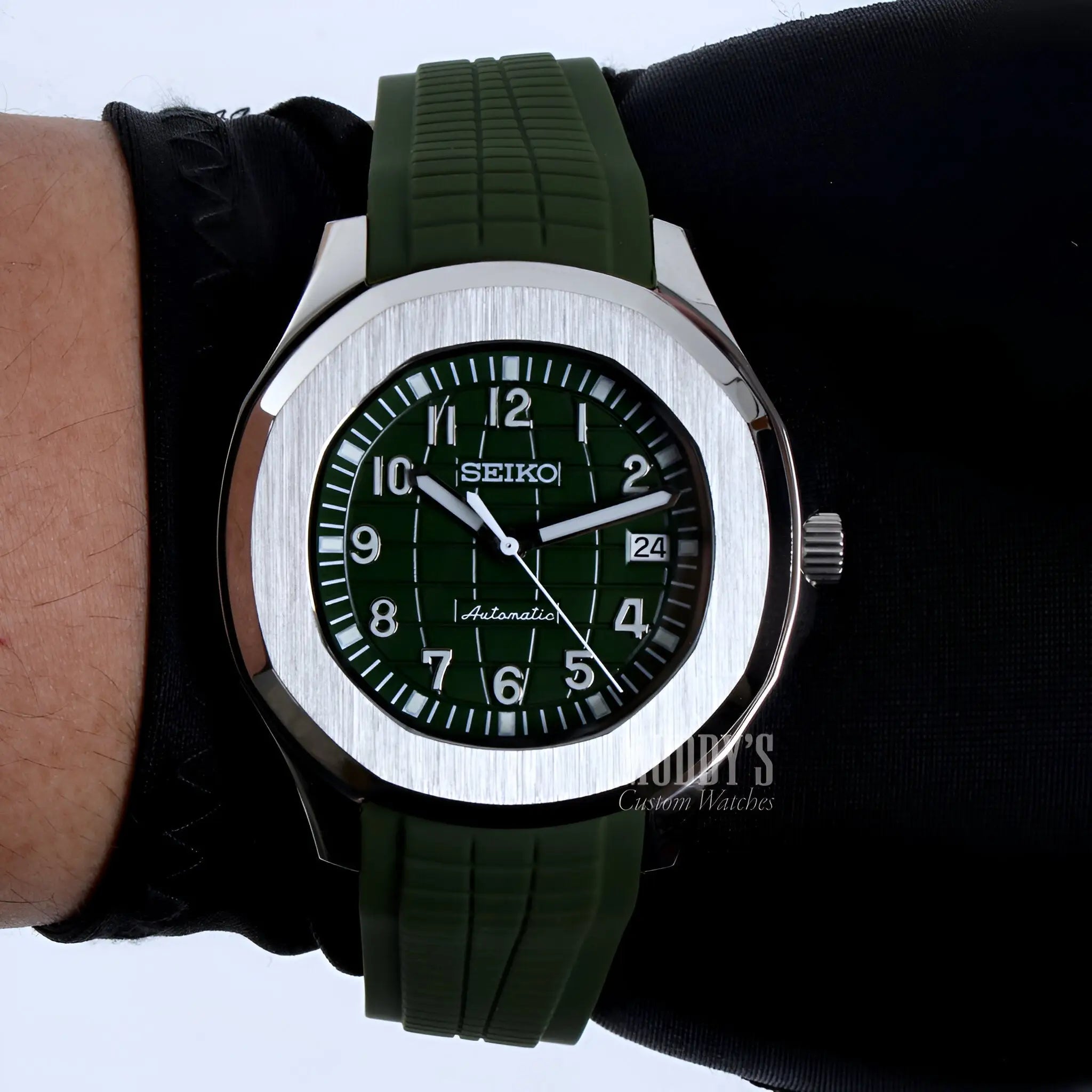 Green Seiko NH35 Automatic Mod Aquanaut Watch with Sapphire Glass