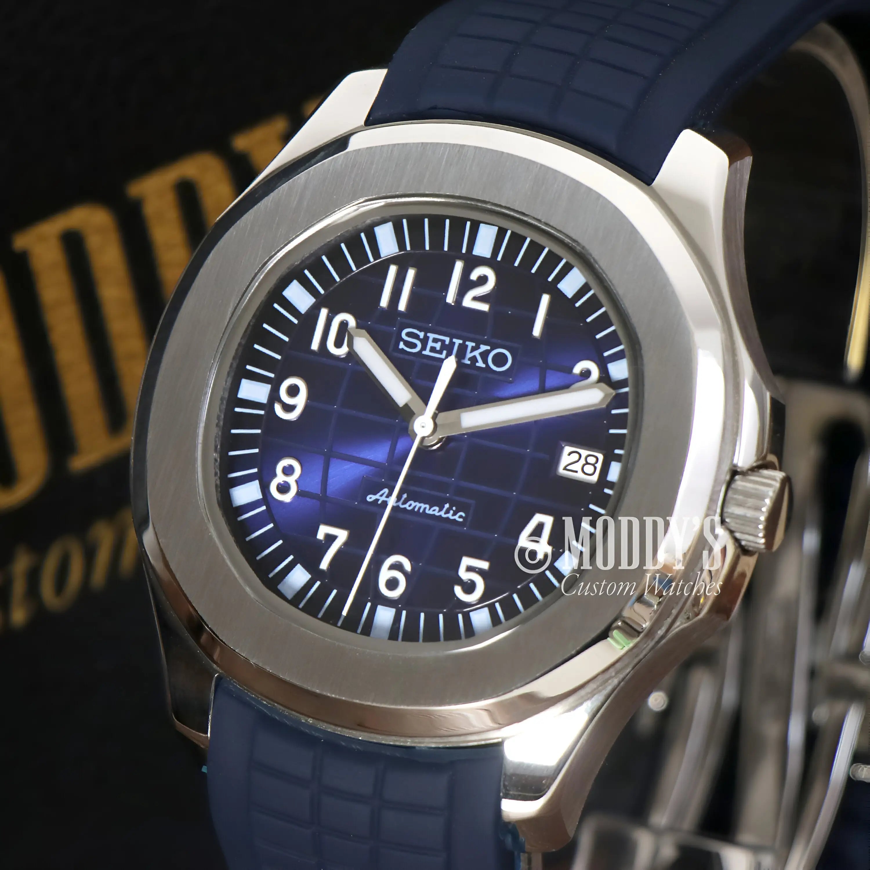Seikonaut Blue Seiko mod Aquanaut NH35 automatic watch