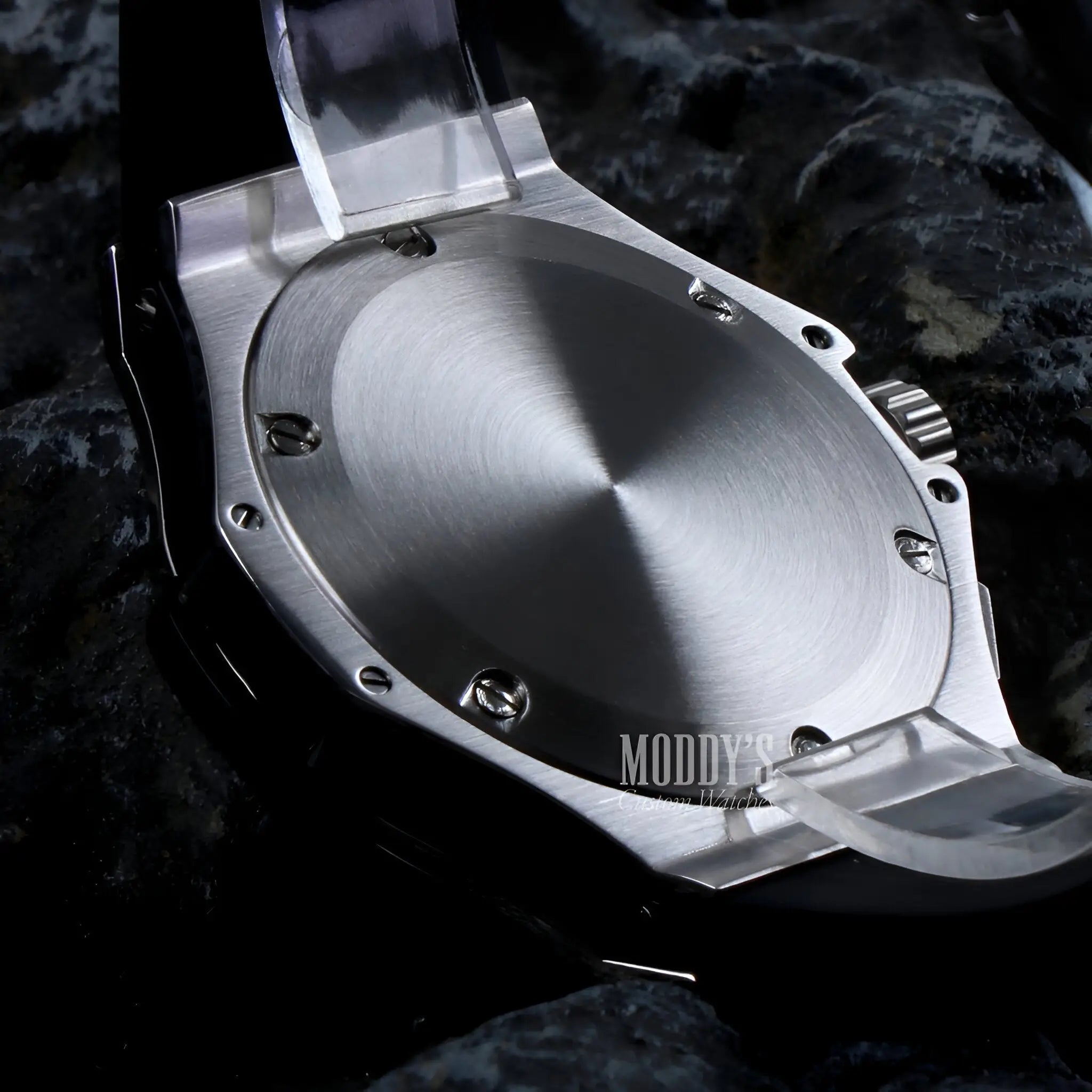 Hubleiko Big Bang Black silver watch with brushed metal finish, vk63 hybrid movement