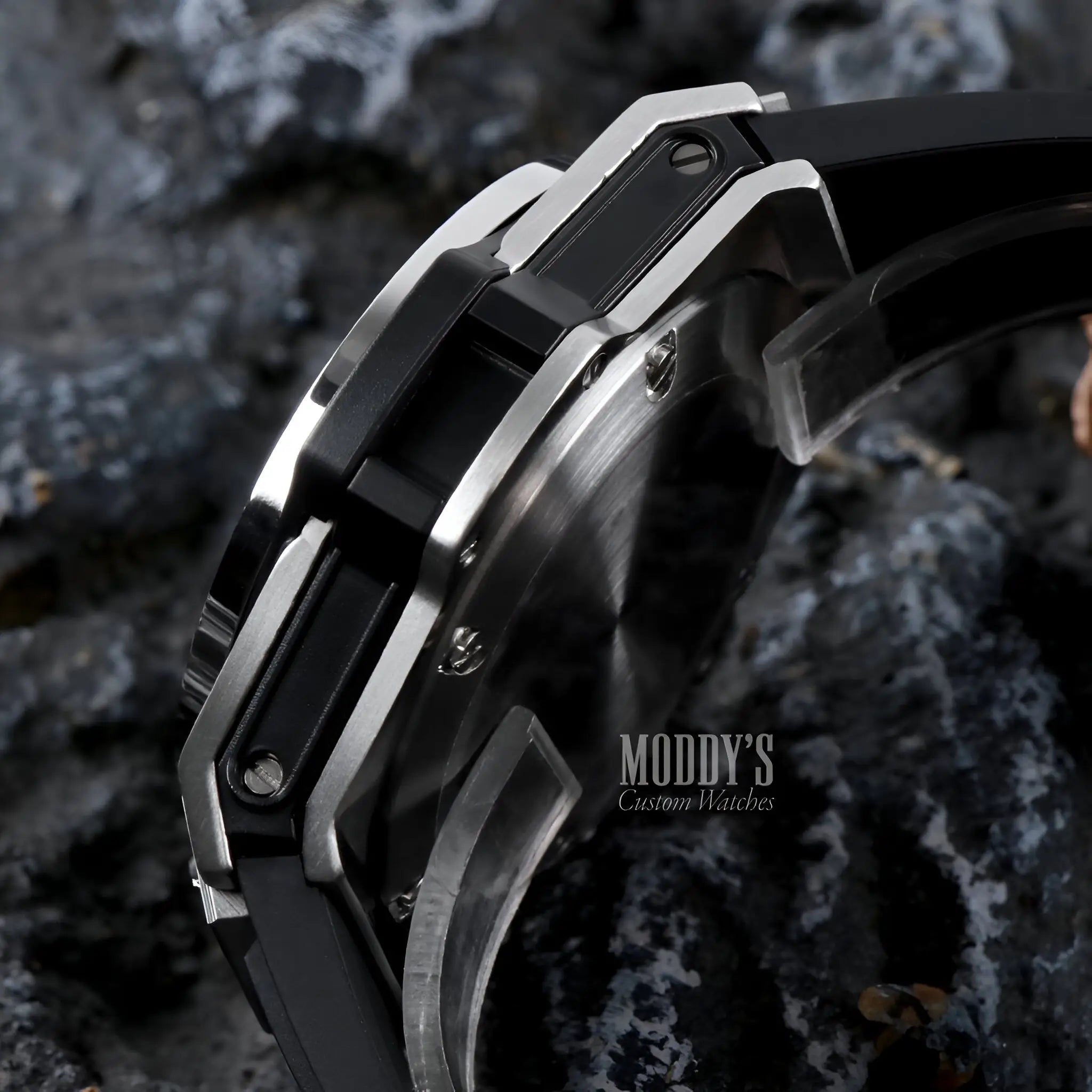 Sleek black and silver Hubleiko Big Bang Skeleton watch with VK63 hybrid movement