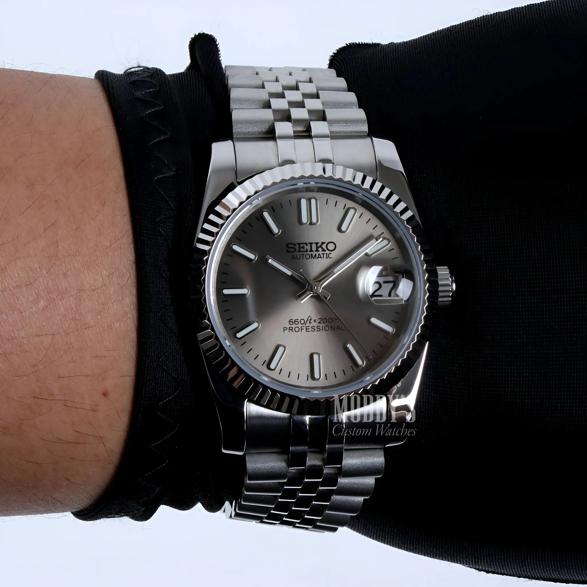 Seiko NH35 automatic mod Datejust with stainless steel 316L bracelet