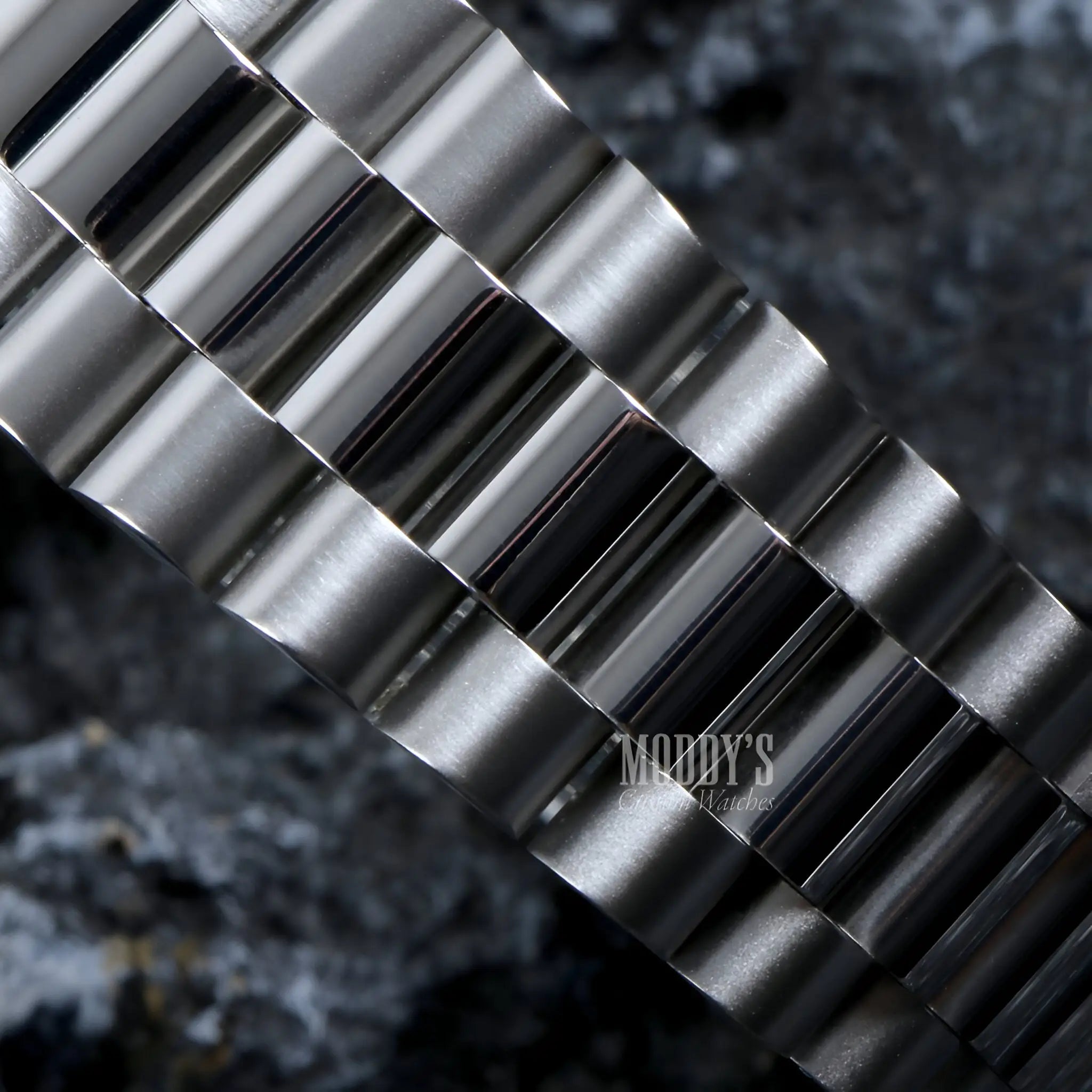 Seiko mod Daydate Classic Black with 316L stainless steel watch band