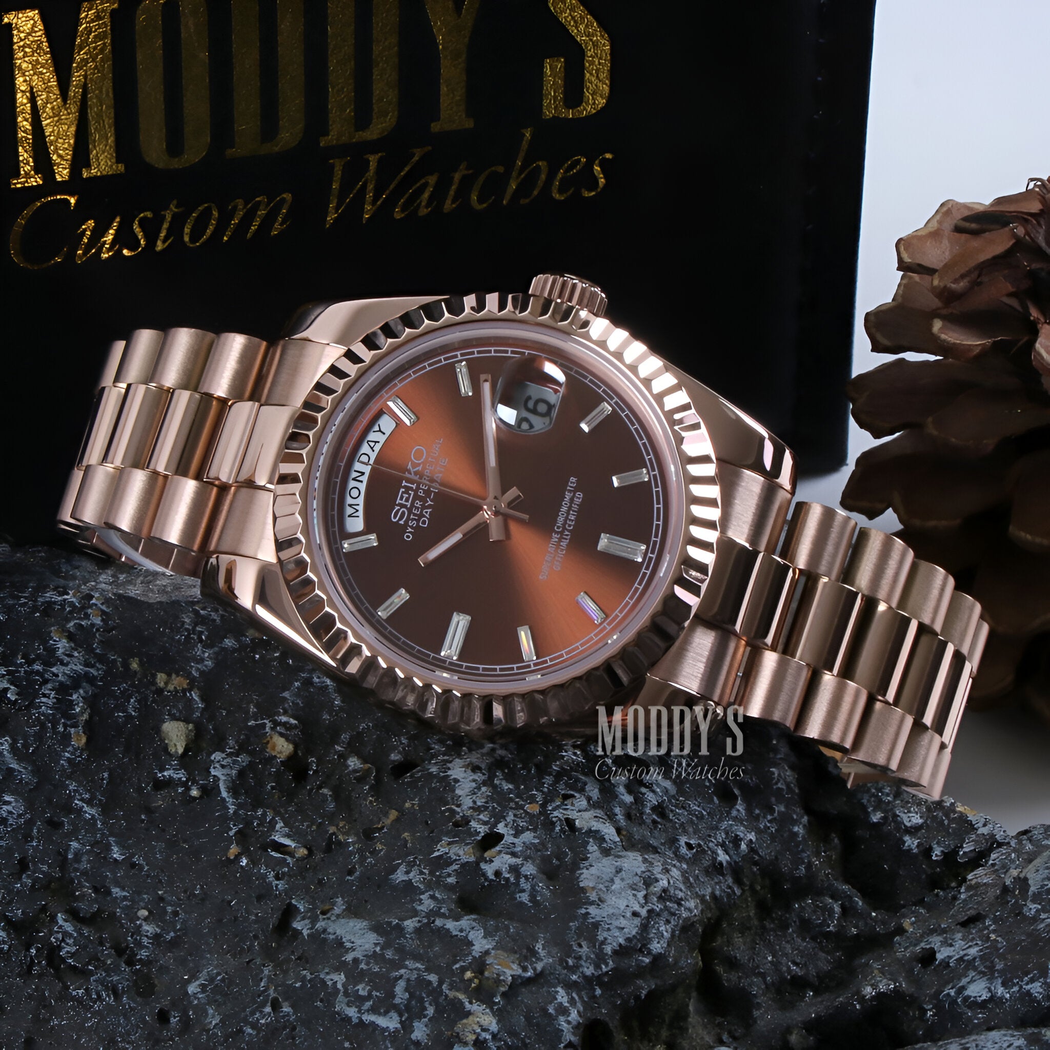Seikojust | Daydate Rose Gold Chocolate