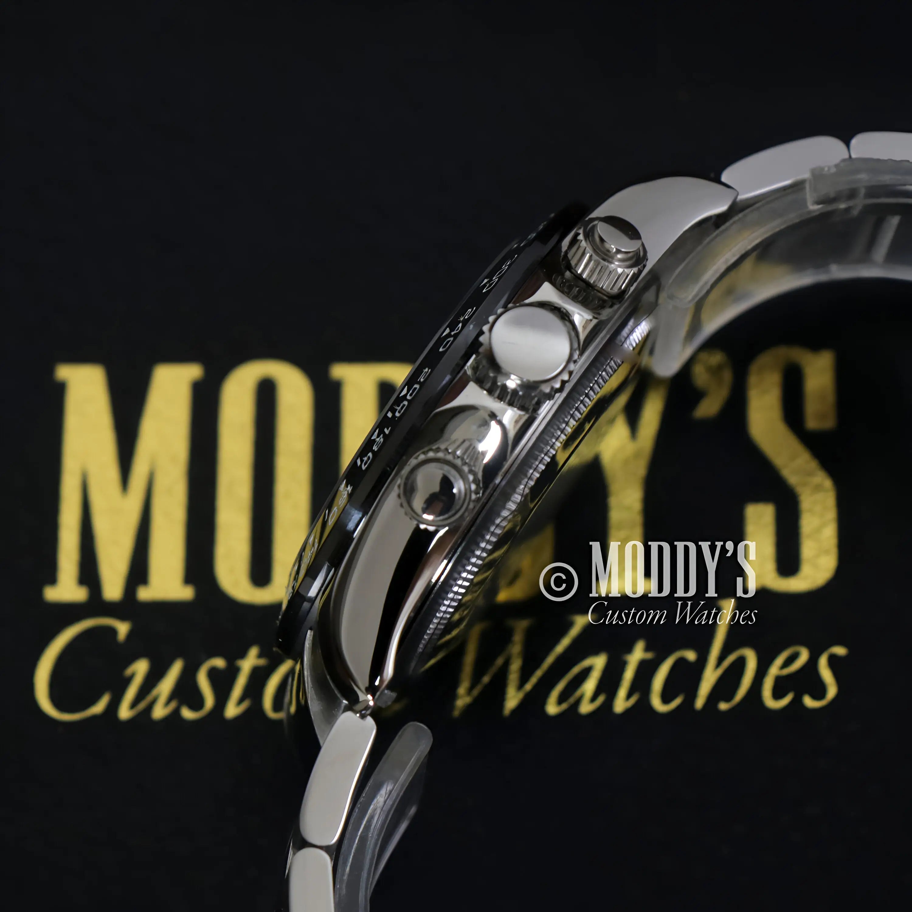 Seiko mod Daytona VK63 hybrid silver watch with water resistance