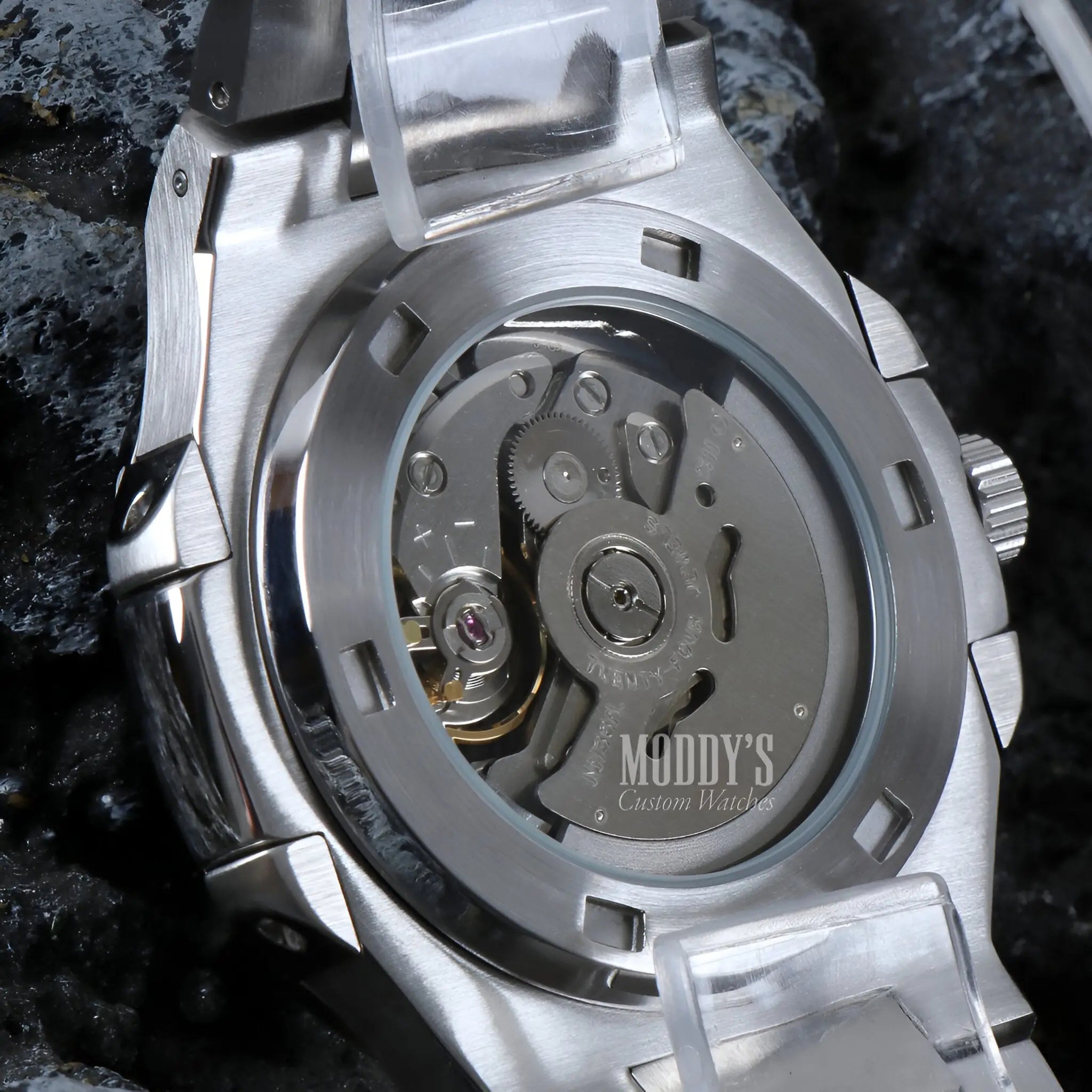 Stainless steel Nautiko Olive Green watch with Seiko NH38 movement