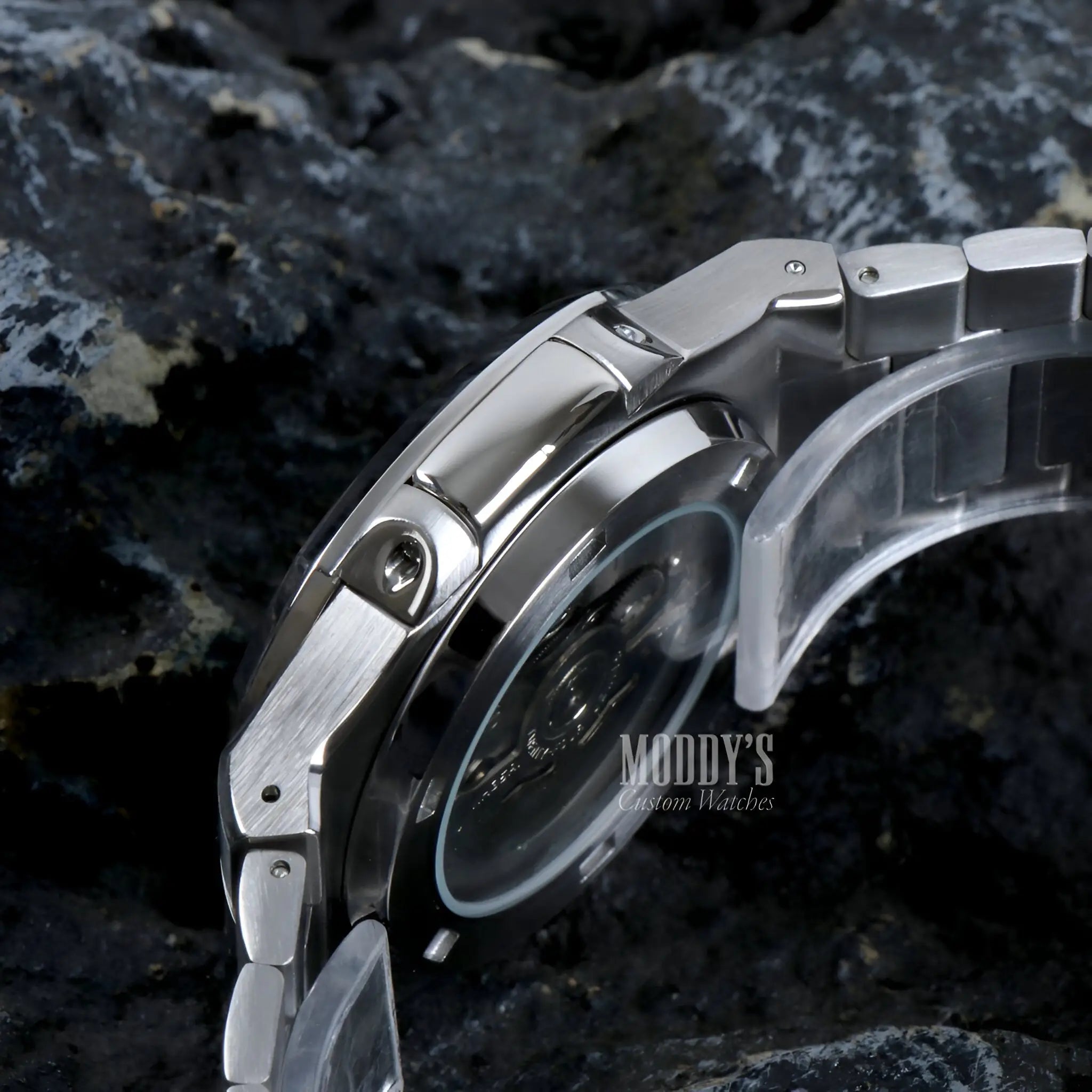 Seiko mod Nautilus watch in Nautiko Royal Blue with 316L stainless steel band