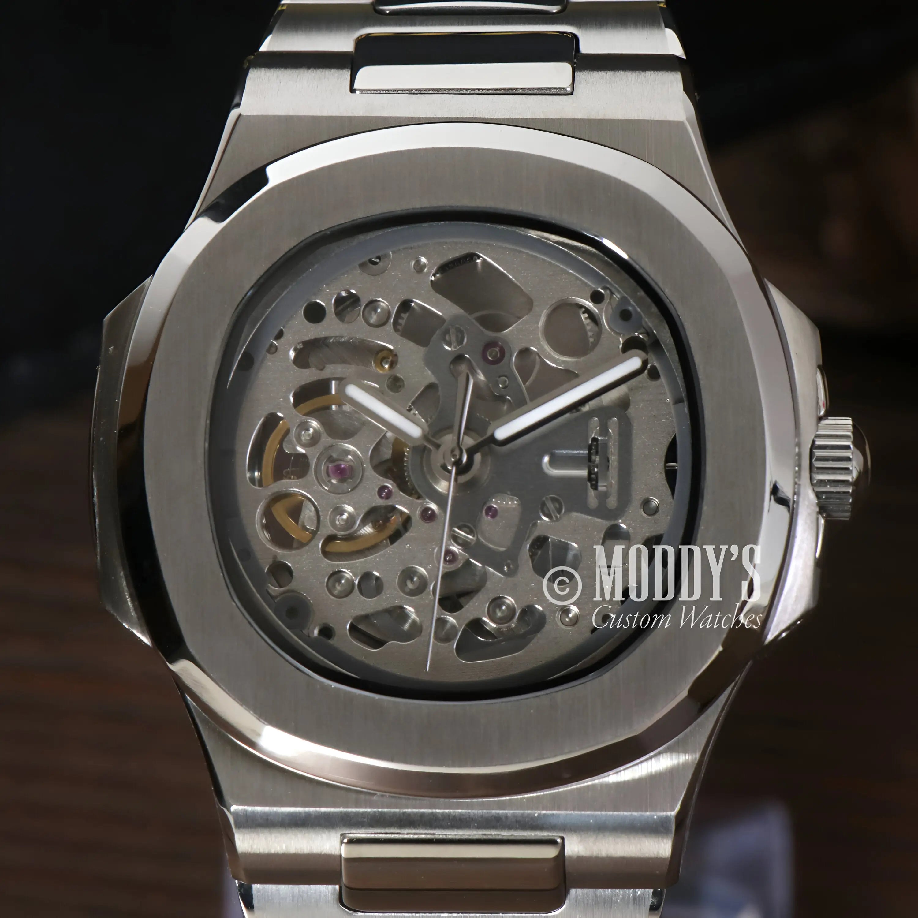 Nautiko Skeleton stainless steel watch with Seiko NH70 automatic movement