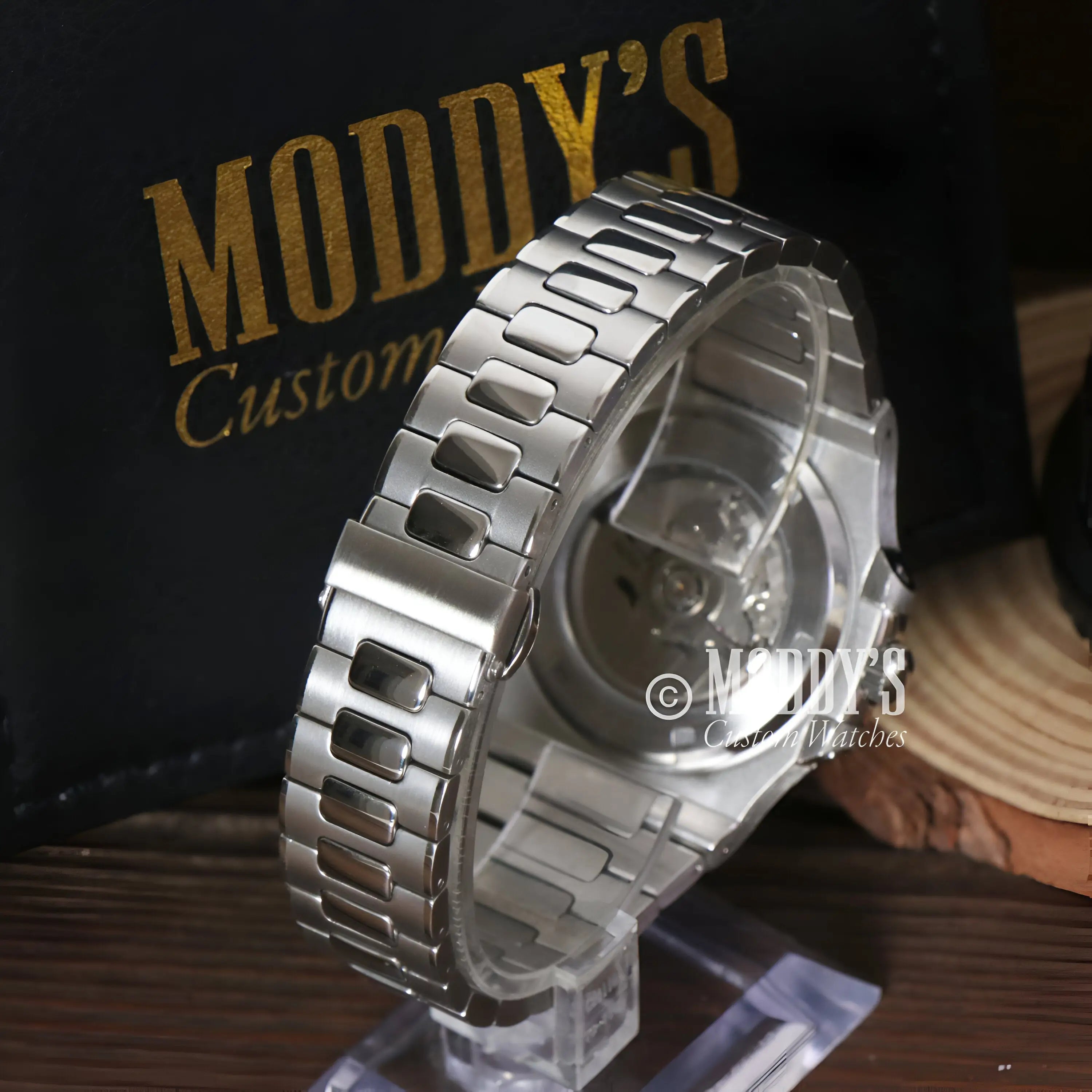 Nautiko Skeleton silver stainless steel watch with NH70 automatic movement