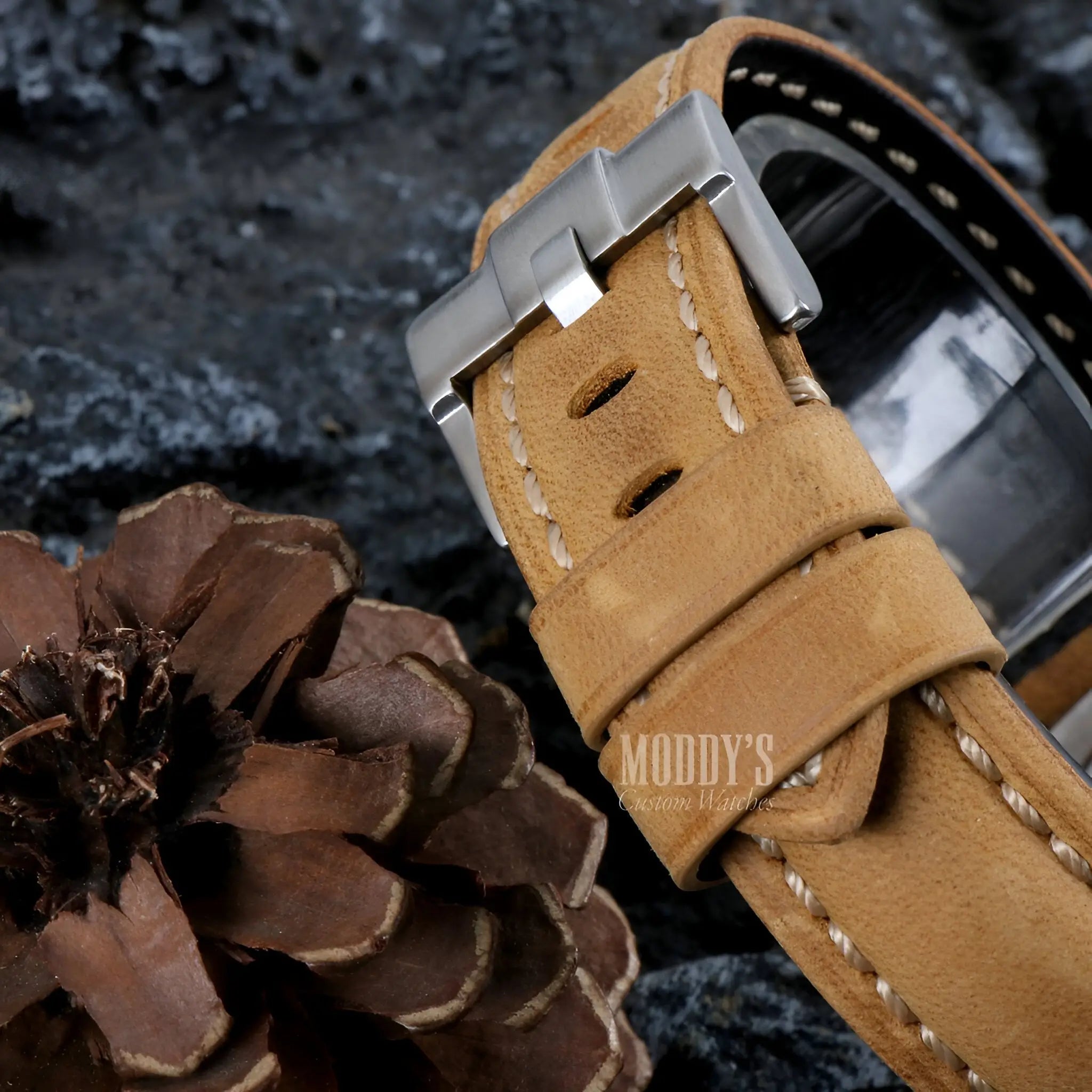 Paneiko Sand Leather brown watch with Seiko NH35 automatic movement