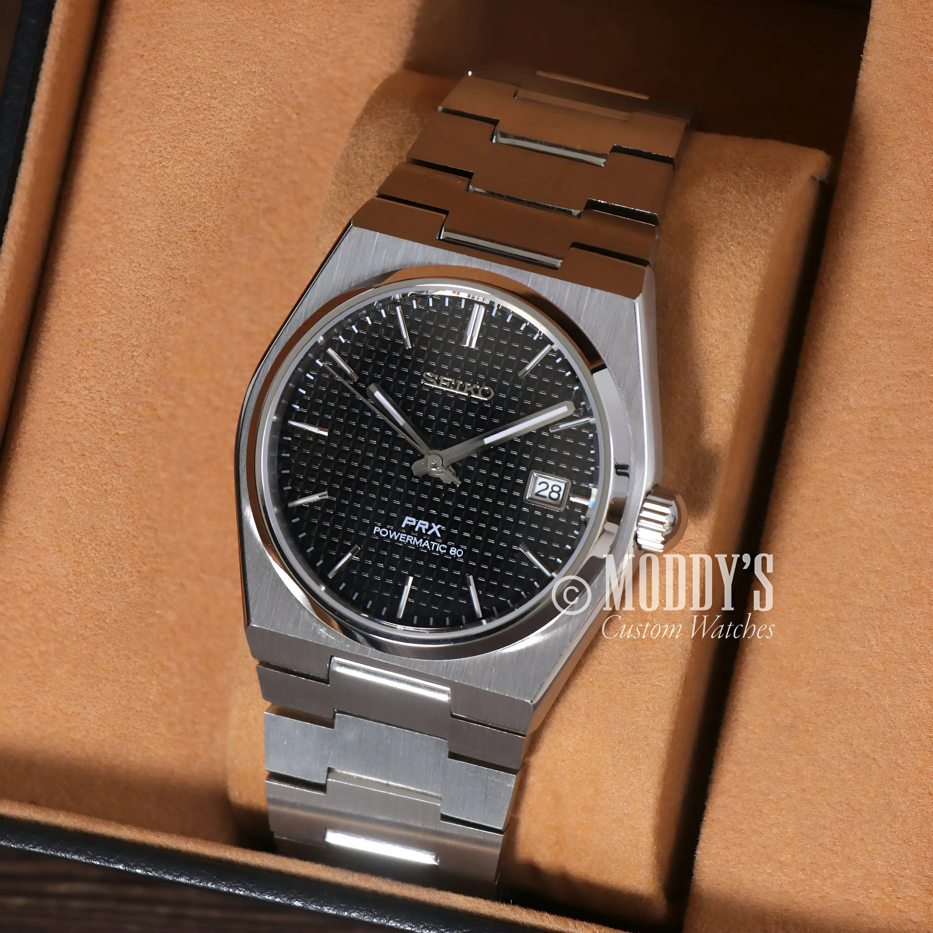 PRXeiko Black Seiko mod with NH35 automatic movement