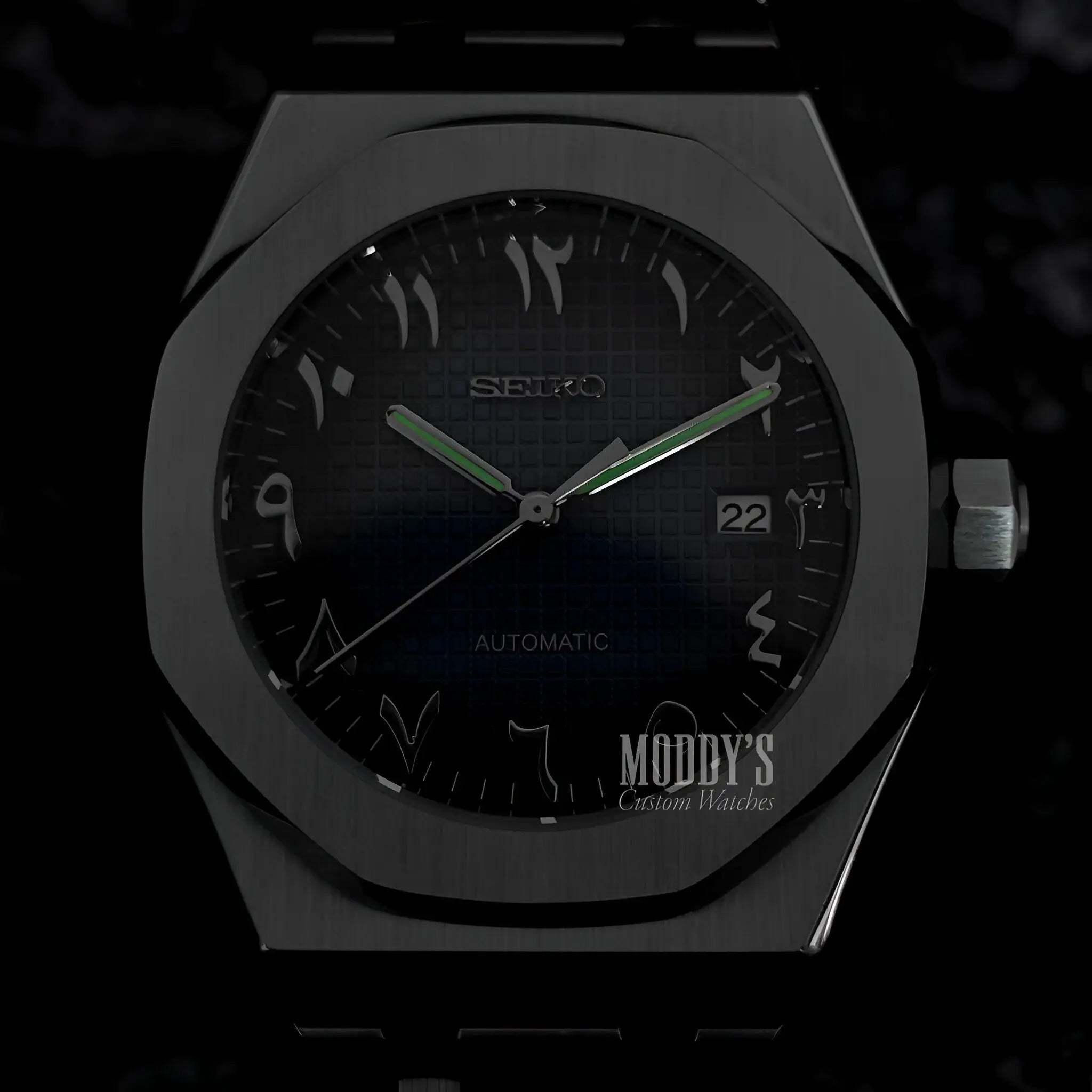 Royal Seikoak Arabic Blue watch with Seiko NH35 automatic movement