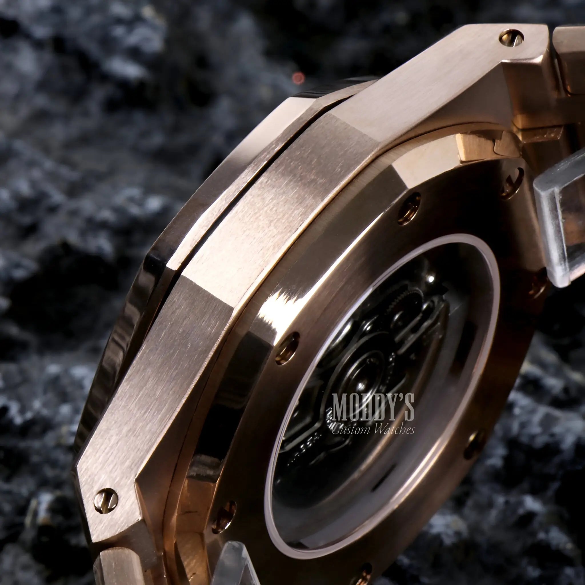 Royal Seikoak Rose Gold Black watch with Seiko NH35 automatic movement