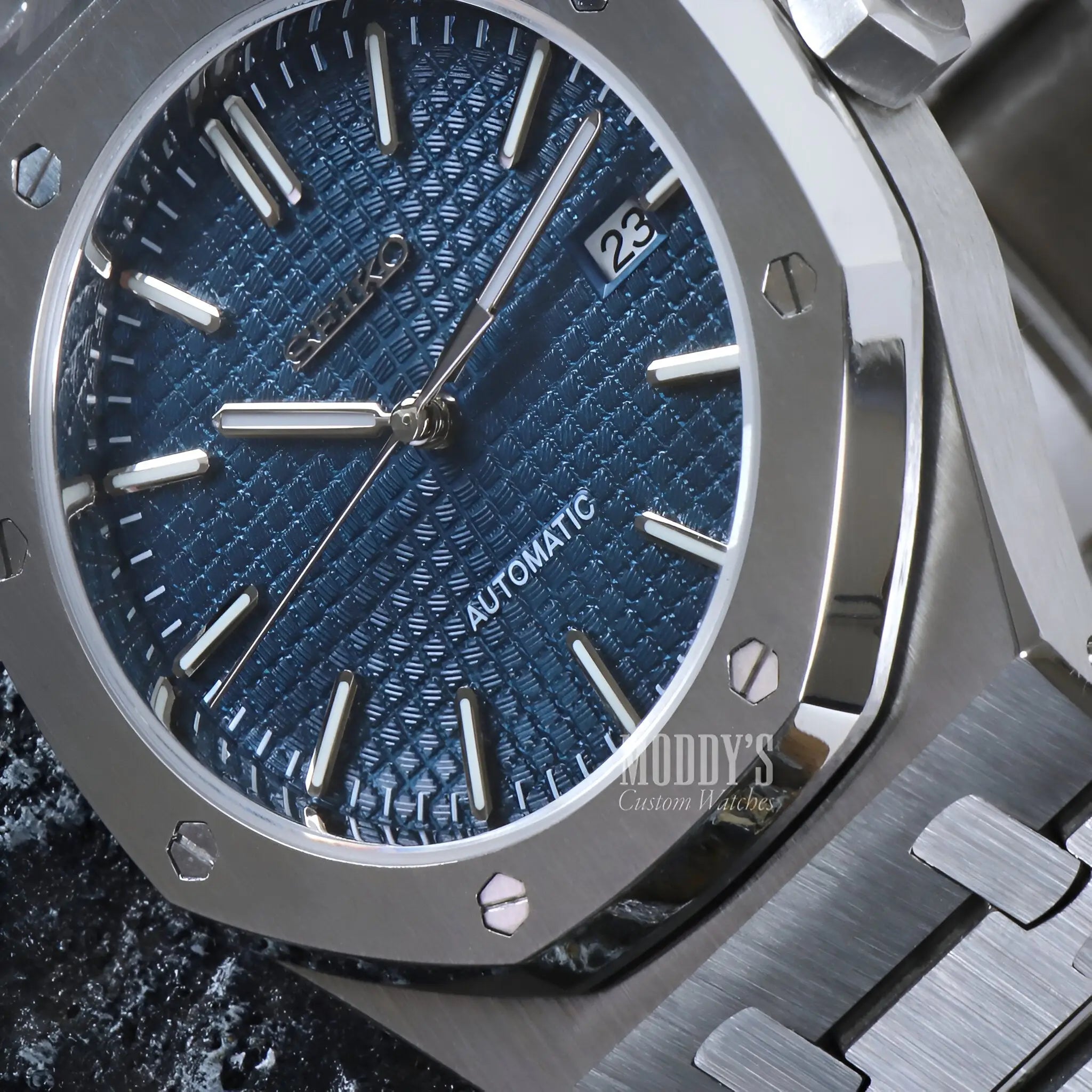 Royal Seikoak Blue Seiko NH35 Automatic Royal Oak Mod Watch