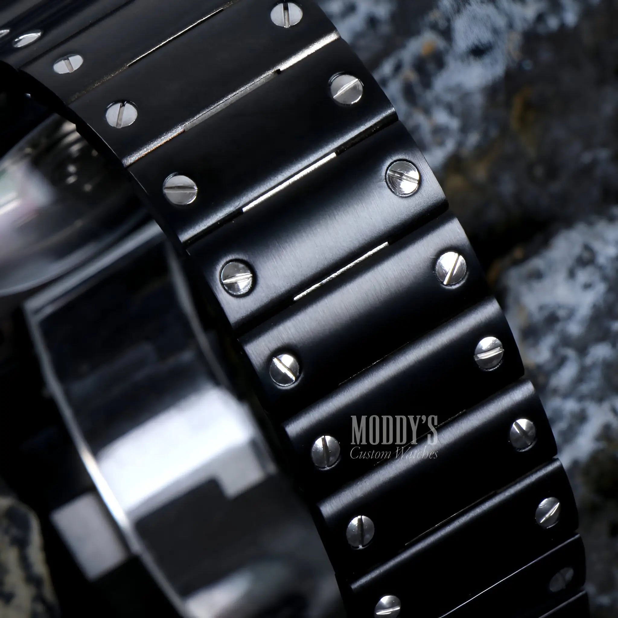 Santeiko Black Ghost Arabic black stainless steel watch band with NH35 automatic movement