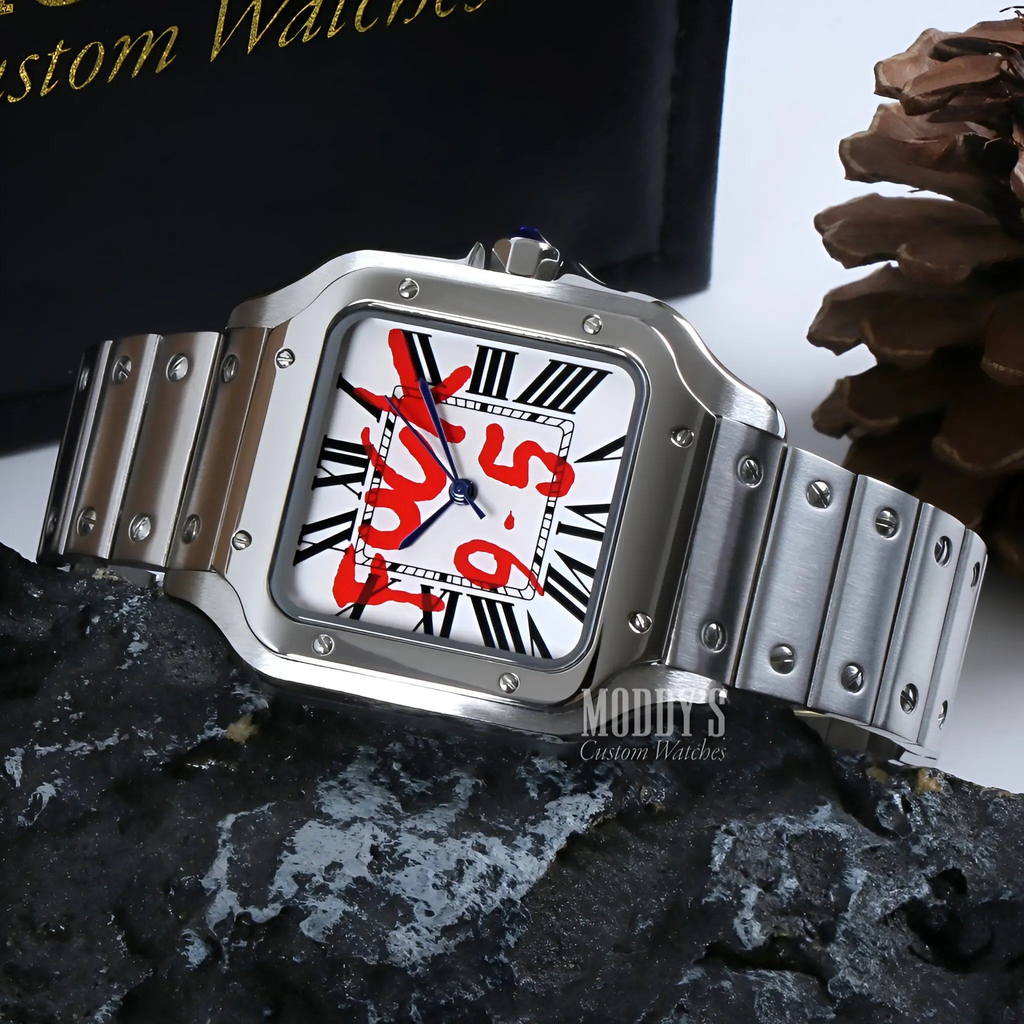 Santeiko Seiko Mod Santos watch with 316L steel case and NH35 movement