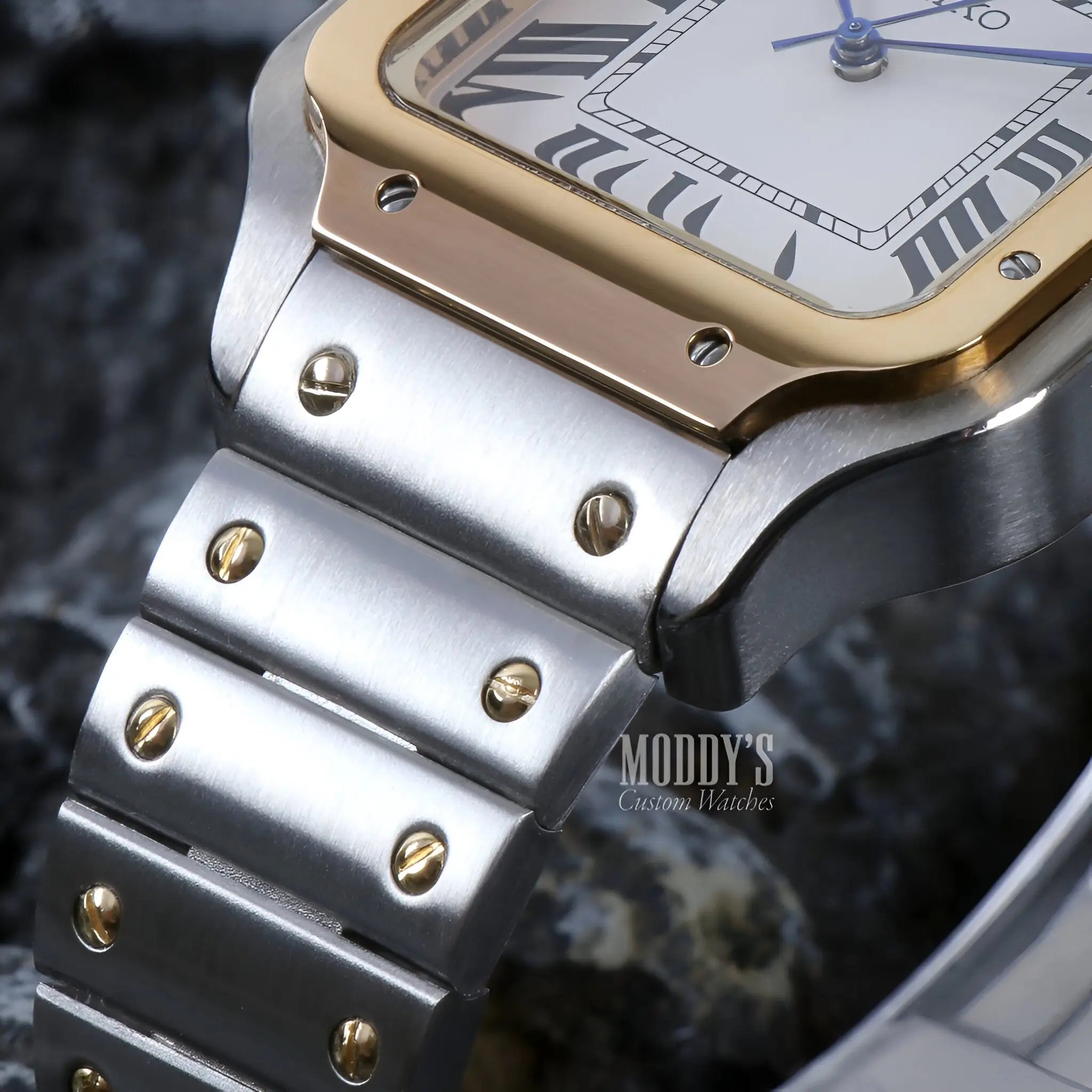 Santeiko Seiko mod Santos gold-silver two-tone watch with NH35 auto movement