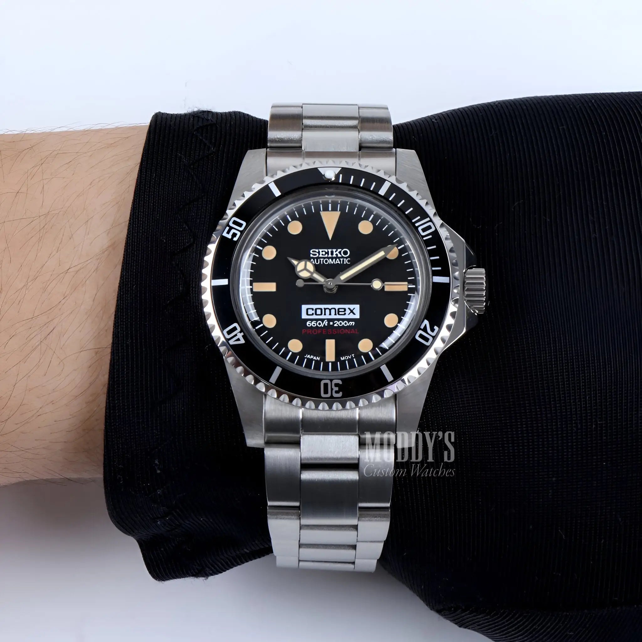 Vintage Seiko mod submariner NH35 automatic with black dial