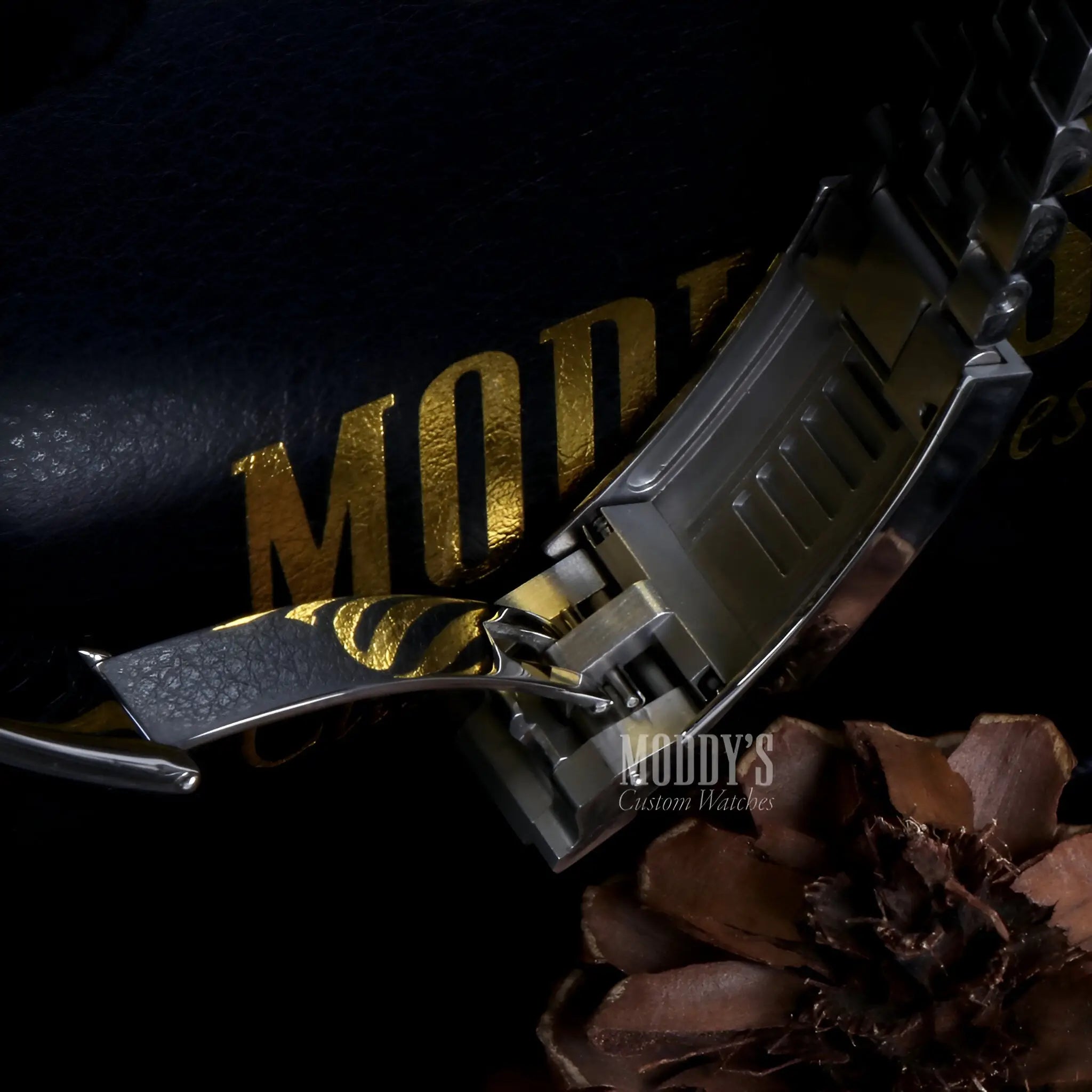 Seiko VK63 Hybrid Chrono Blue watch with silver face, black leather strap, gold accents