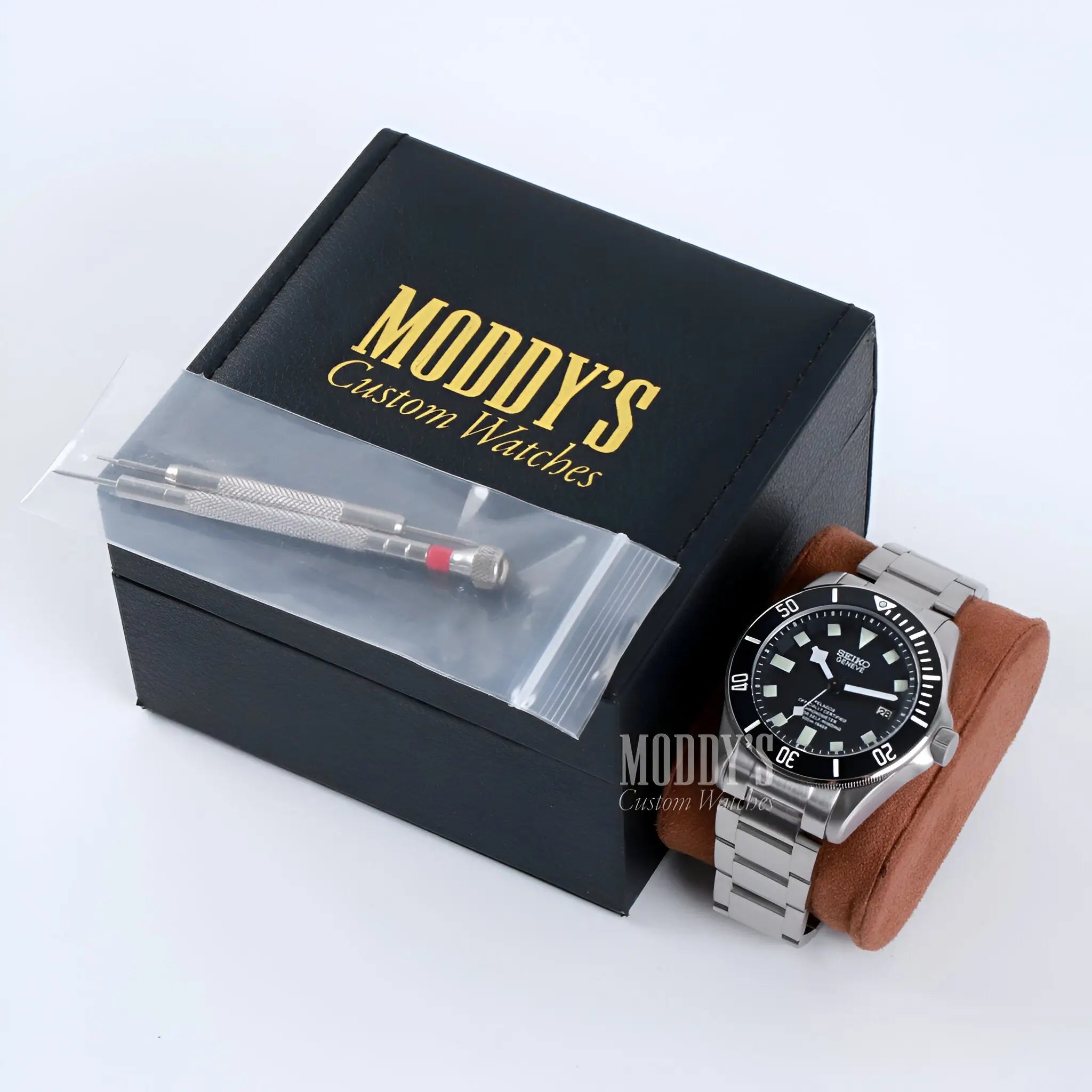 Pelagos Black Seiko mod diver watch with NH35 automatic movement