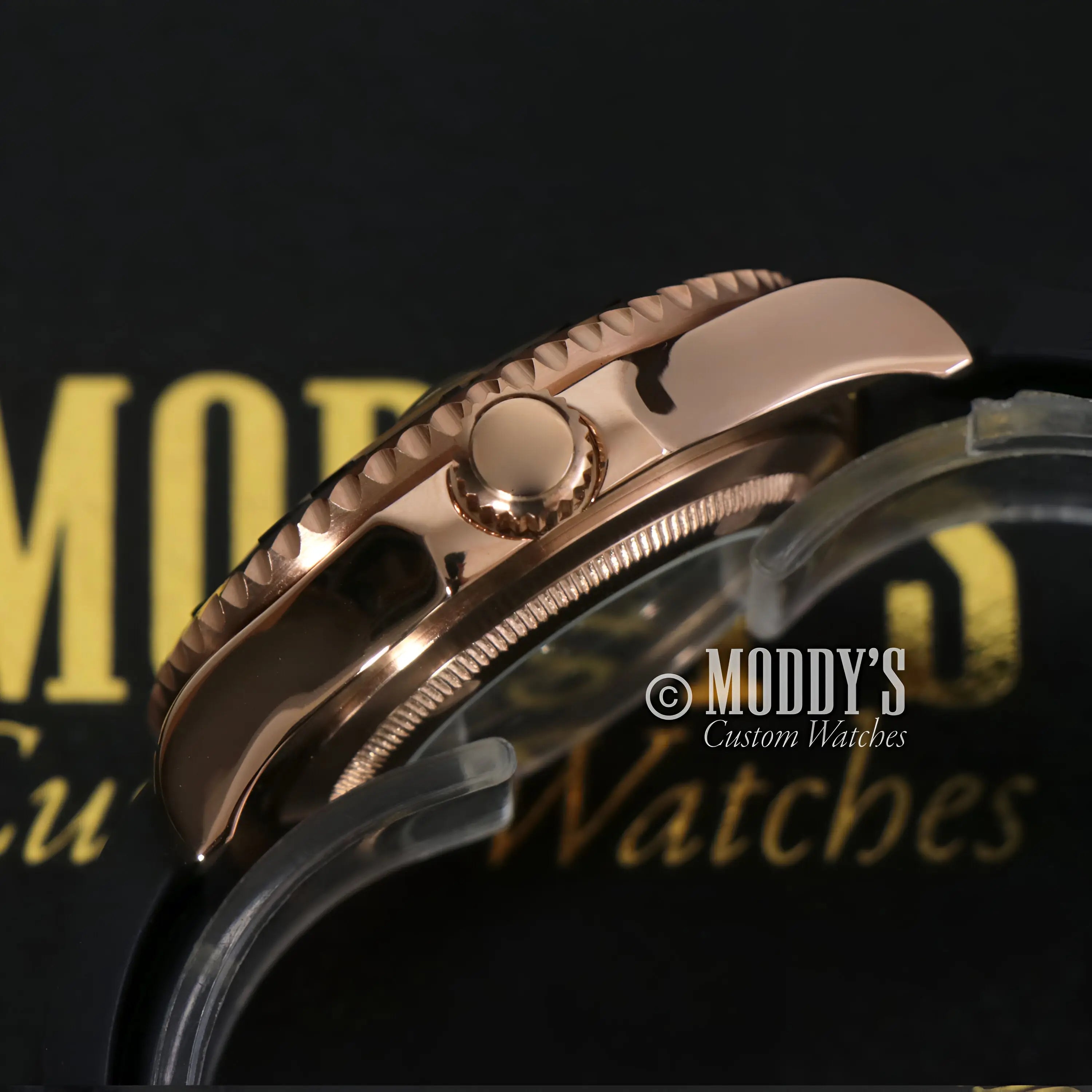 Seiko mod yacht-master rose gold watch with NH35 movement