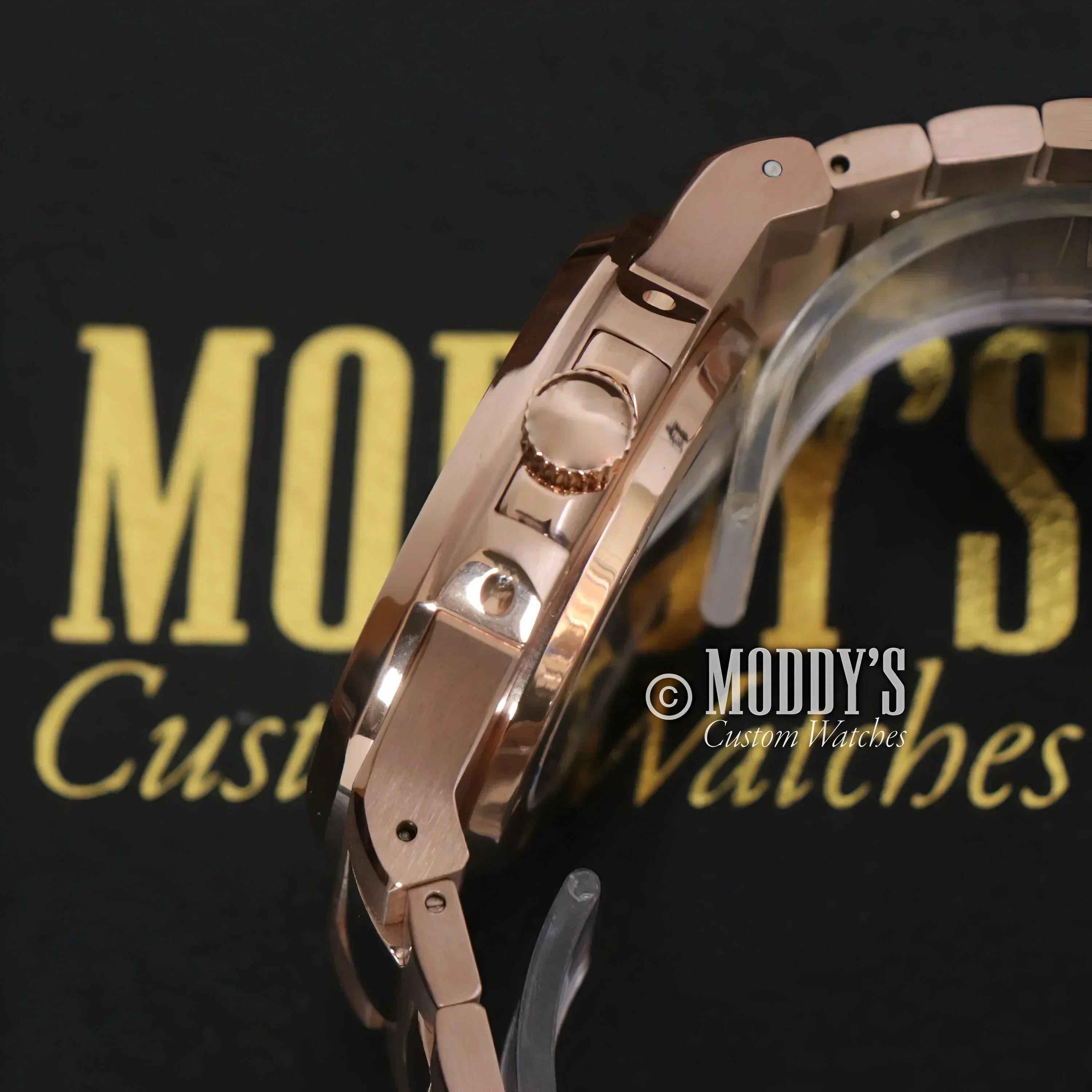 Nautiko Rose Gold Chocolate Open Heart wristwatch with 904L stainless steel design