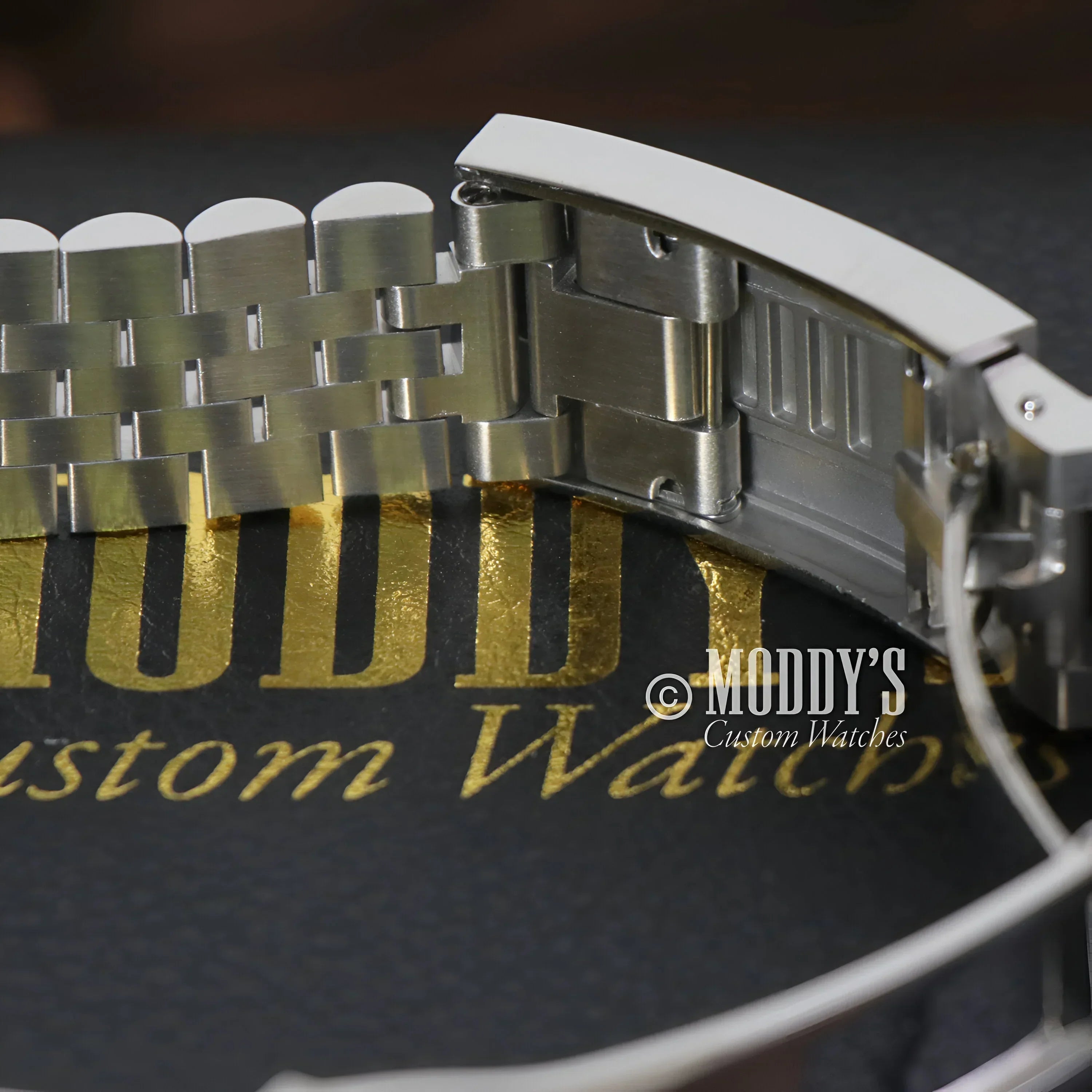 Silver metal watch band for Seikojust Ice Blue Arabic with Seiko NH35 automatic movement