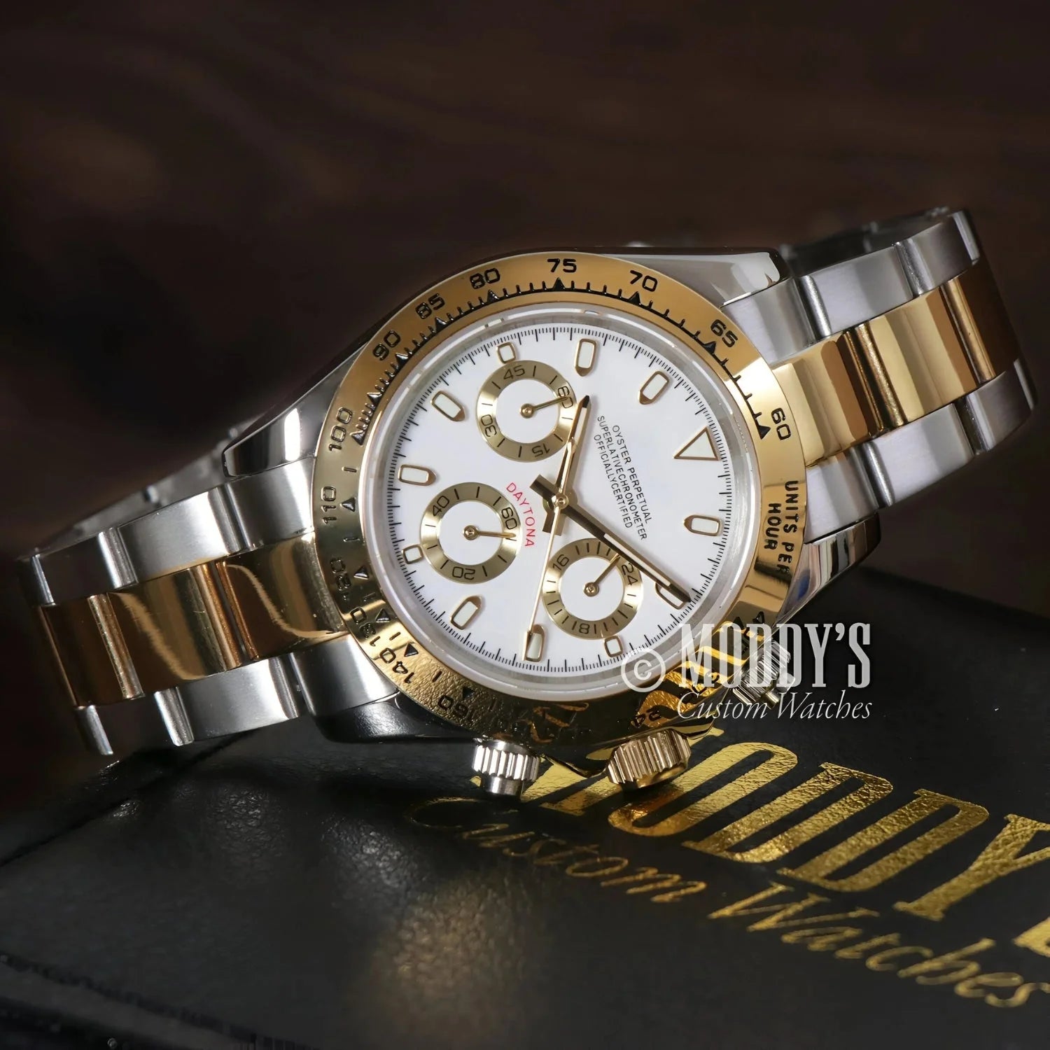 Two-tone Rolex Daytona wristwatch in Seitona Silver - Gold with Seiko VK63 hybrid movement
