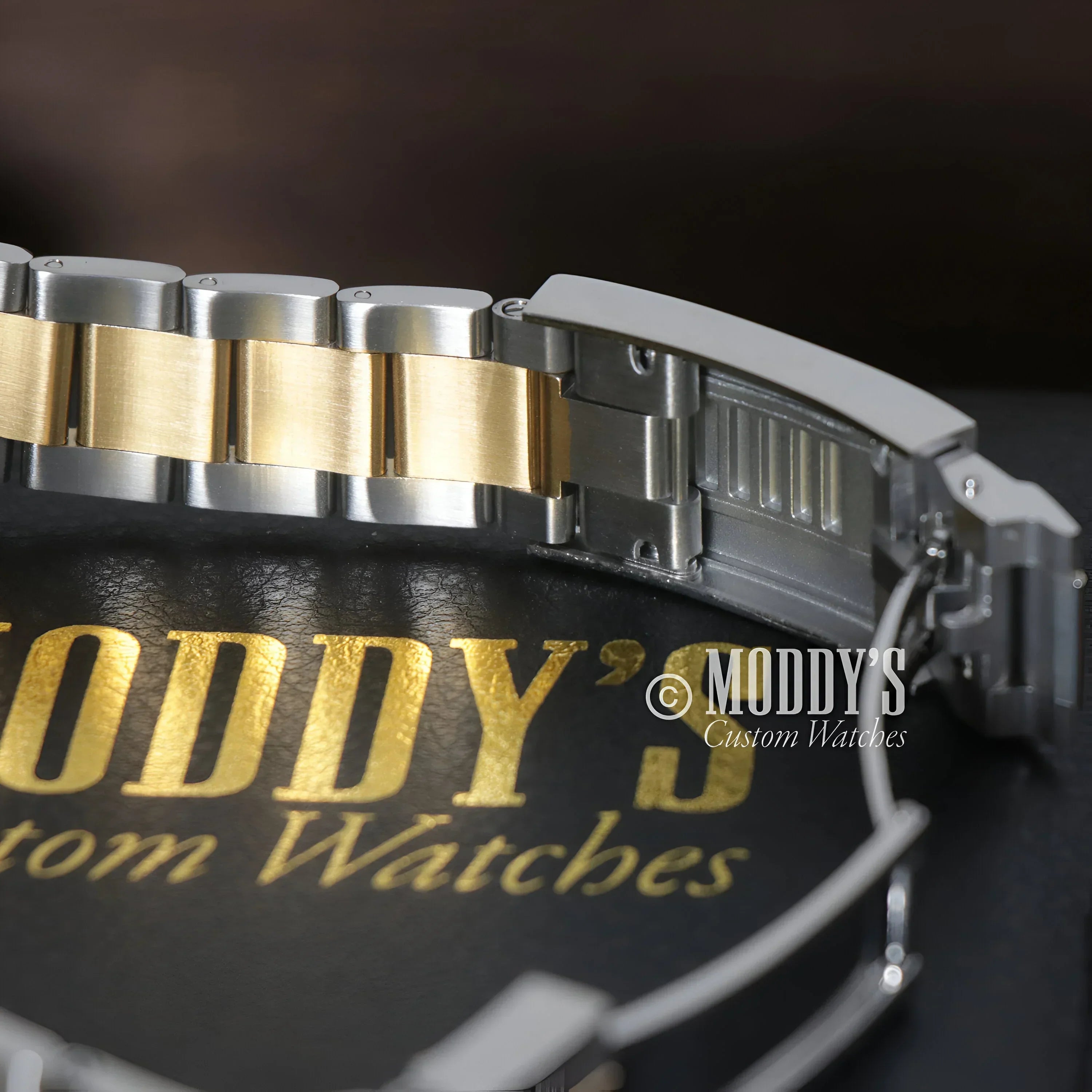 Two-tone watch bracelet with clasp on the Seitona Silver - Gold (White), Seiko VK63 Hybrid