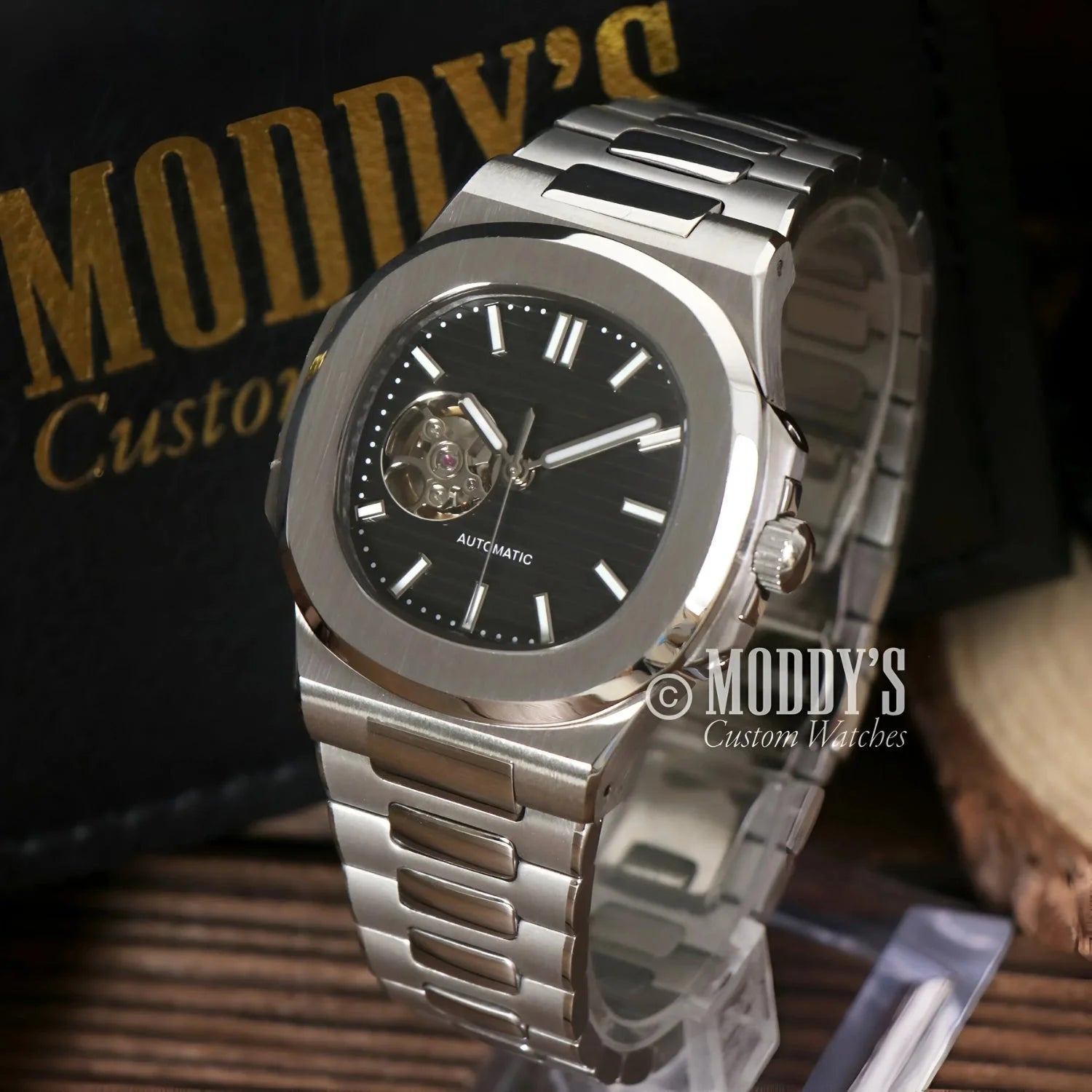 Silver automatic wristwatch from Nautiko featuring NH38 automatic movement and 904L stainless steel