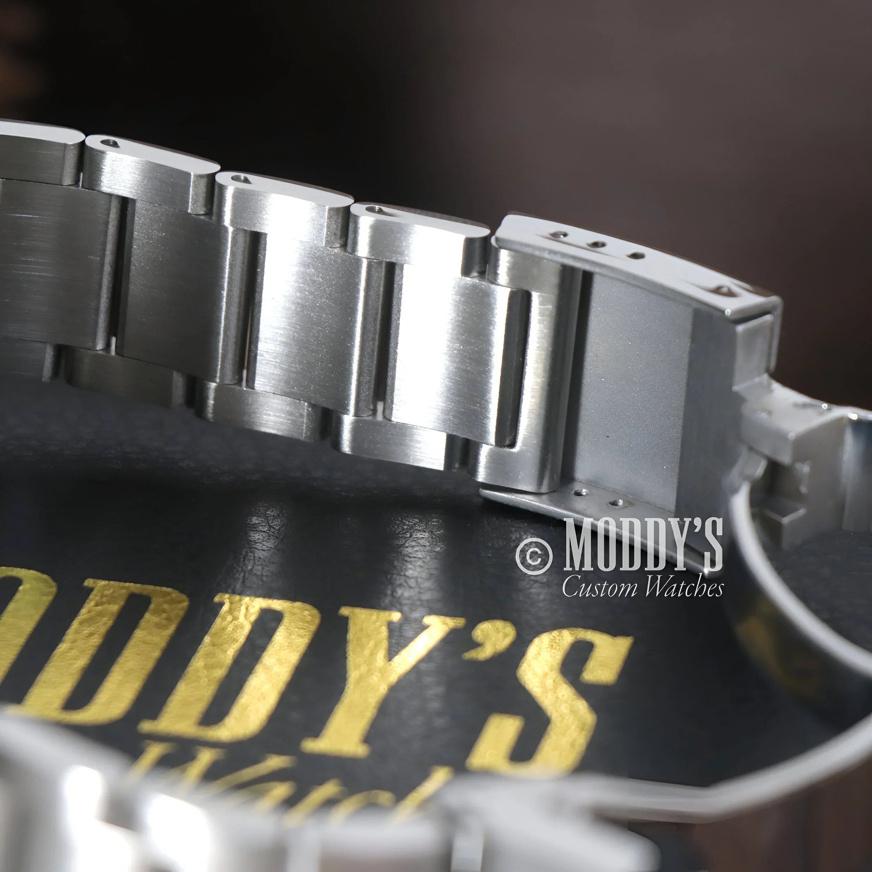 Silver metal watch band for Tudeiko Pelagos Black with Seiko NH35 automatic movement