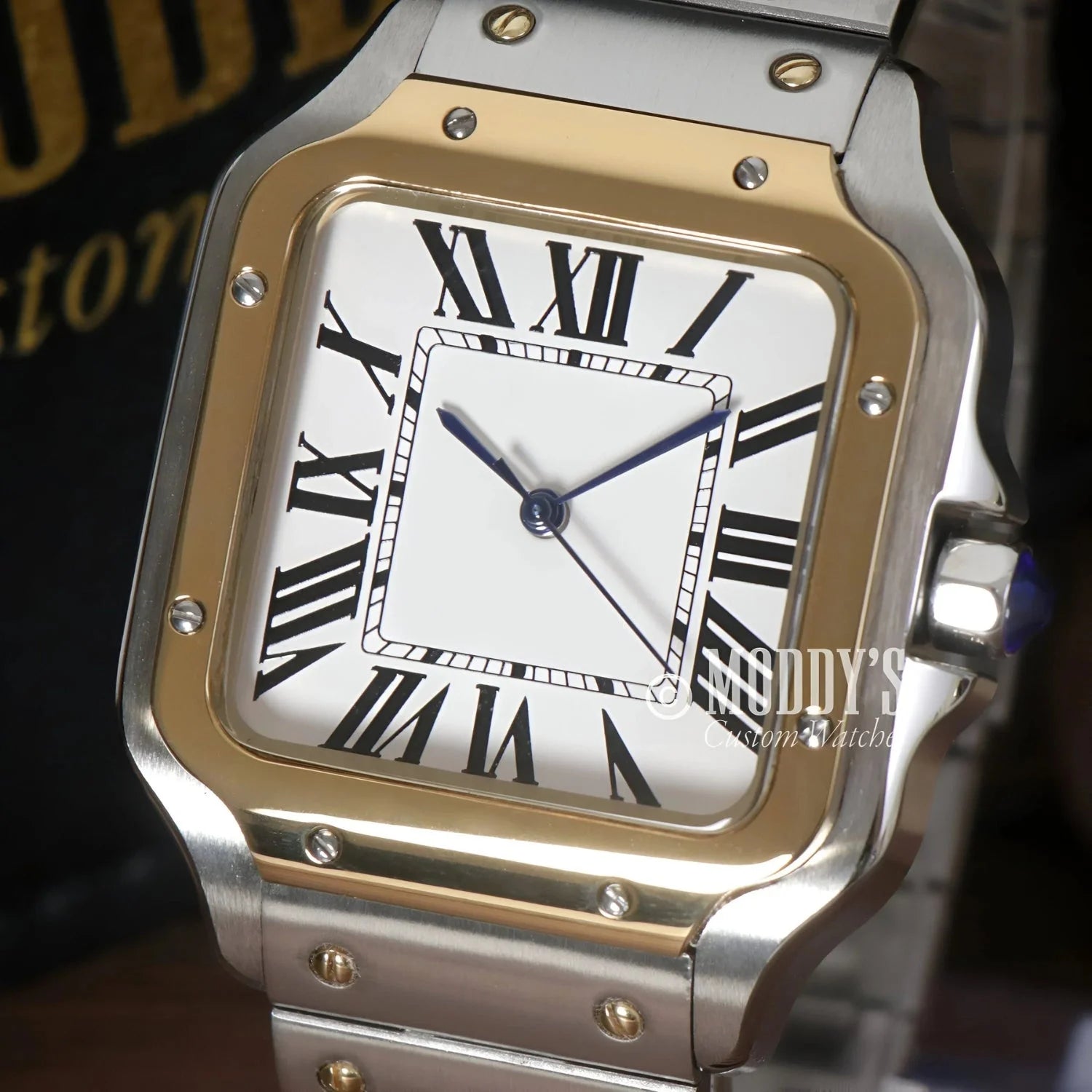 Two-tone Cartier Santos watch in Santeiko | Gold - Silver with Seiko NH35 automatic movement