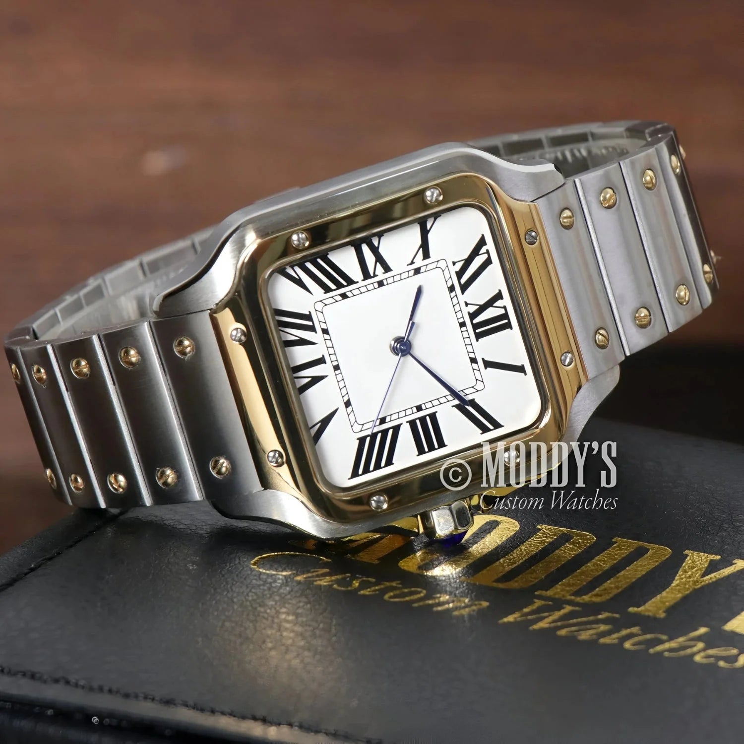 Two-tone square wristwatch Santeiko Gold - Silver with Seiko NH35 automatic movement