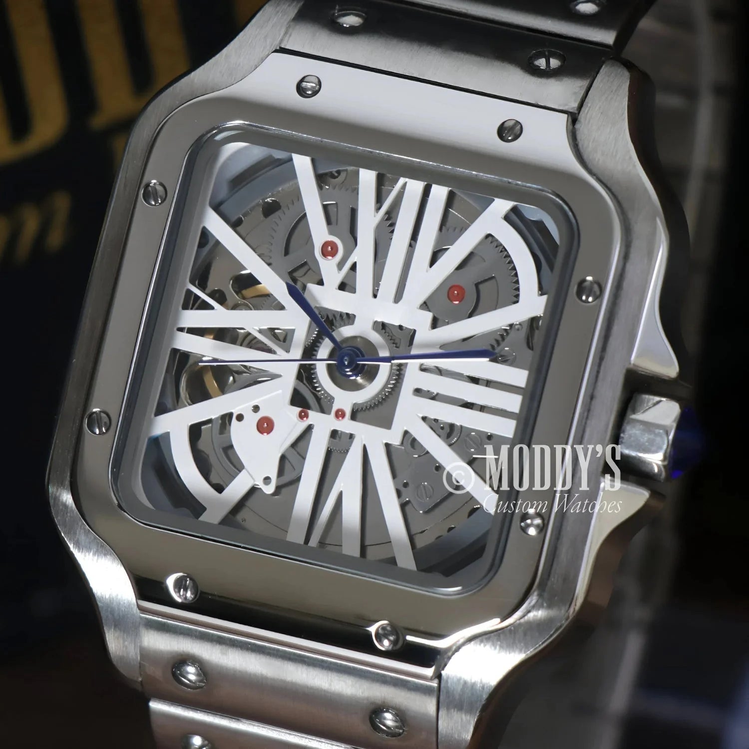 Silver Skeletonized Wristwatch Santeiko White Skeleton with NH70 Automatic Movement and 316L Stainless Steel
