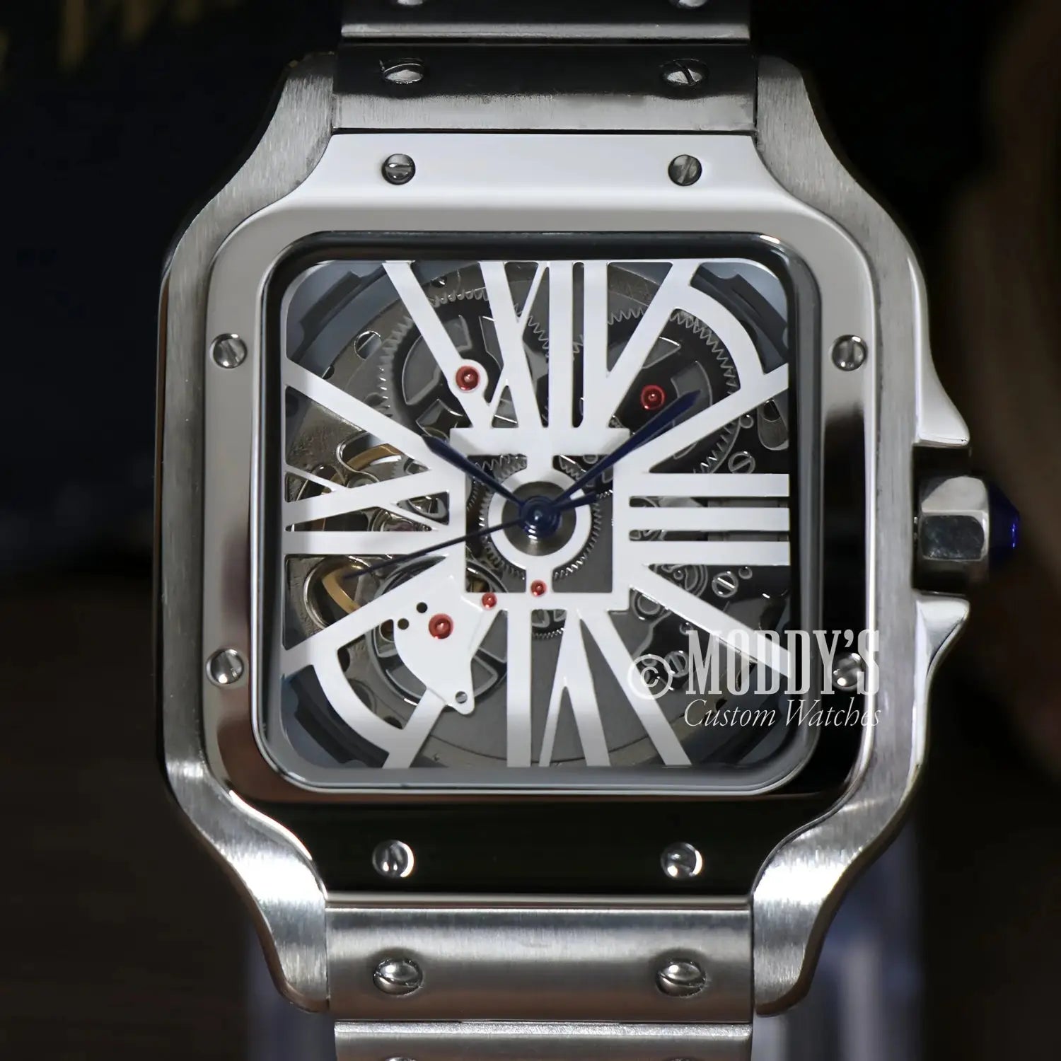 Silver skeletonized wristwatch Santeiko White Skeleton with NH70 automatic movement