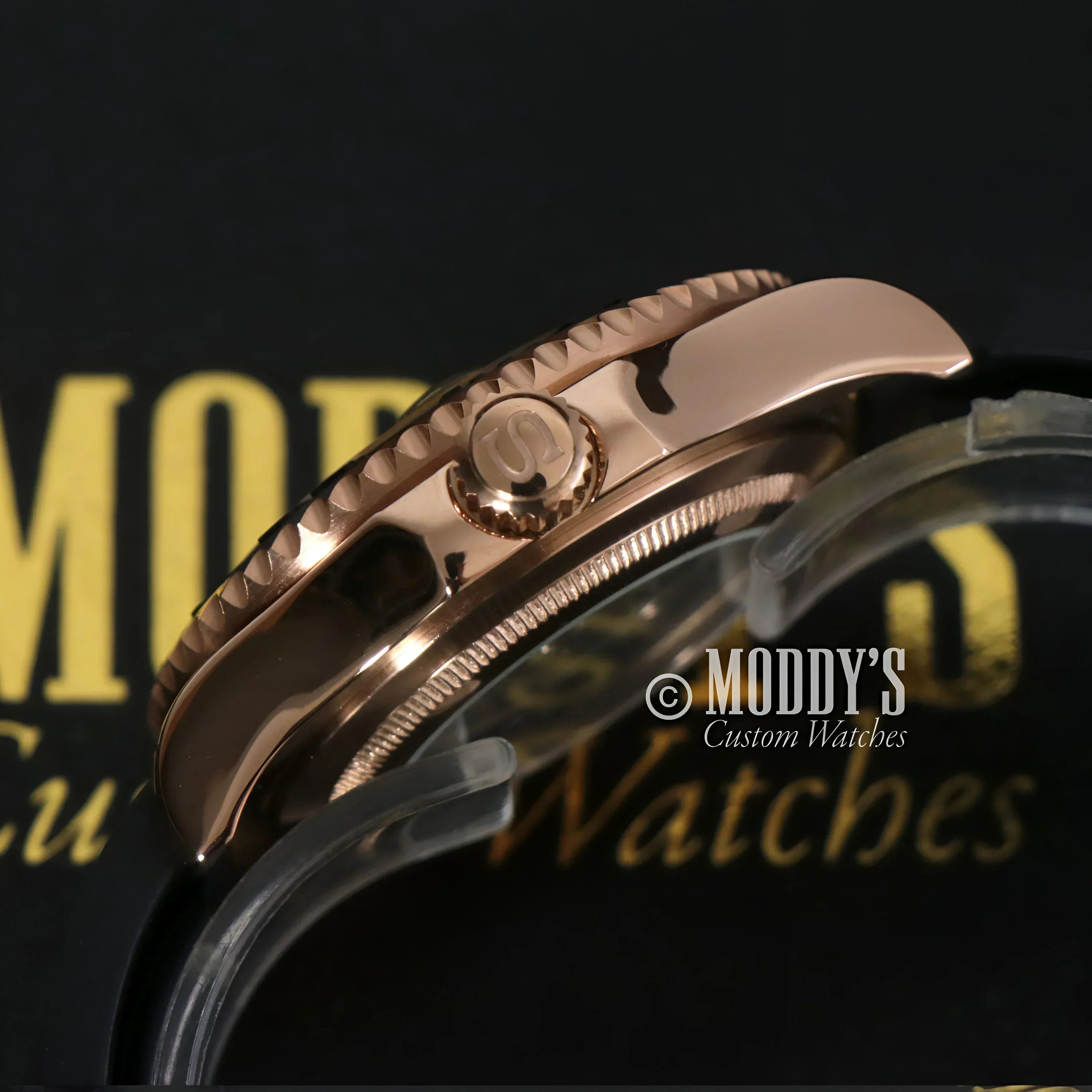 Seikomariner Rose Gold Watch featuring NH35 Automatic Movement and Seiko Mod Yacht-Master design