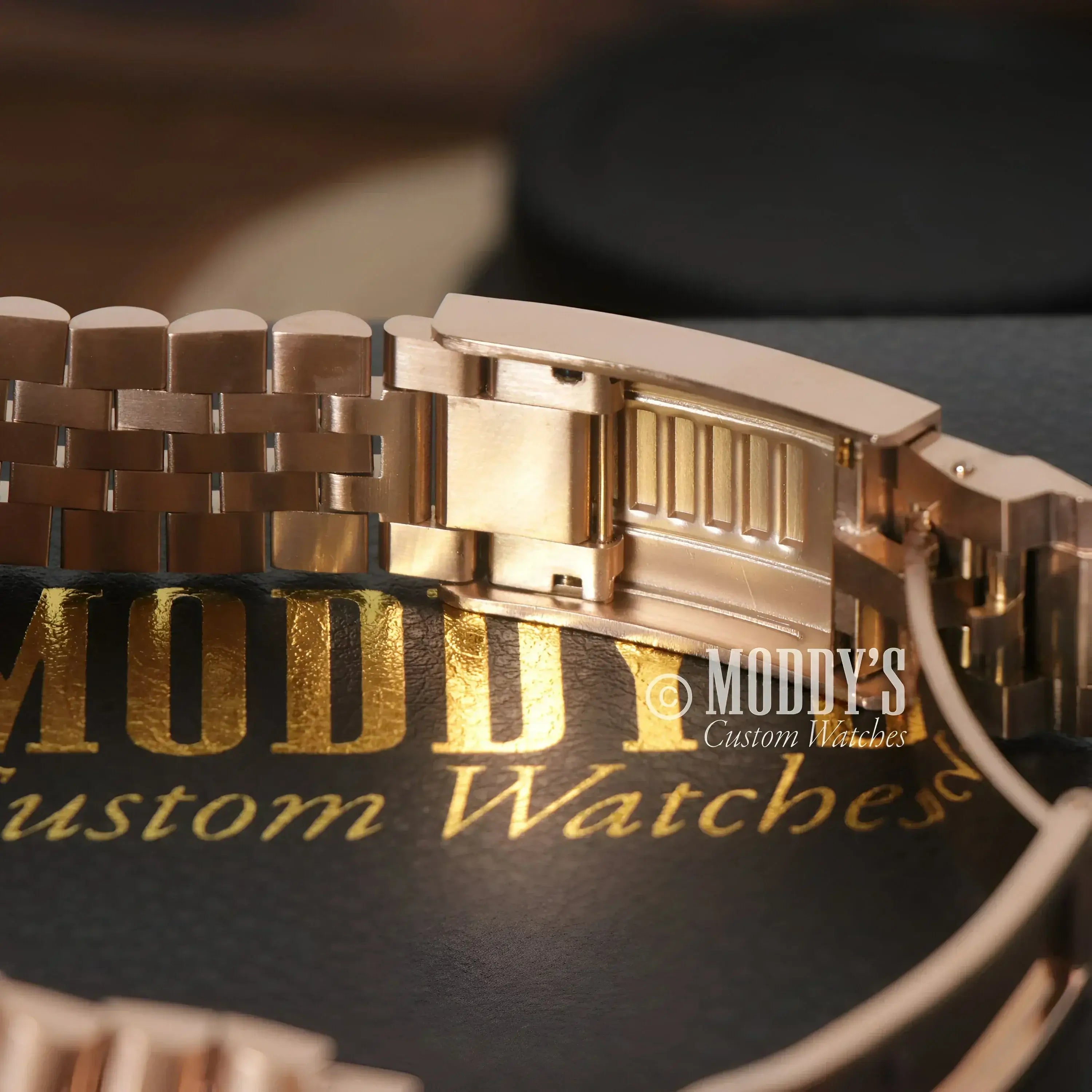 Rose gold watch band for Seikojust Chocolate Crystals Seiko mod Datejust style