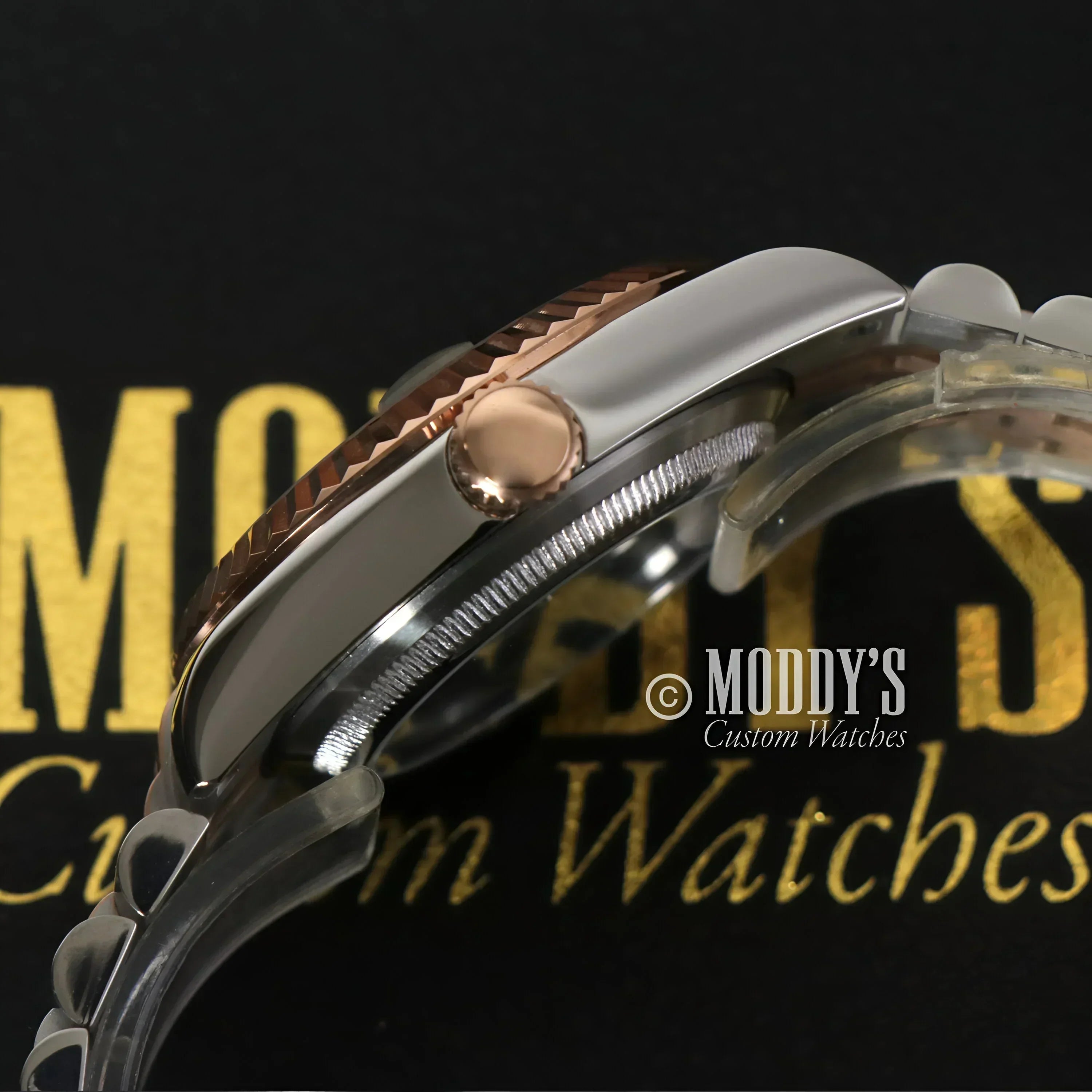 Rose gold and silver Seikojust Wimbledon wristwatch featuring Seiko NH35 automatic movement
