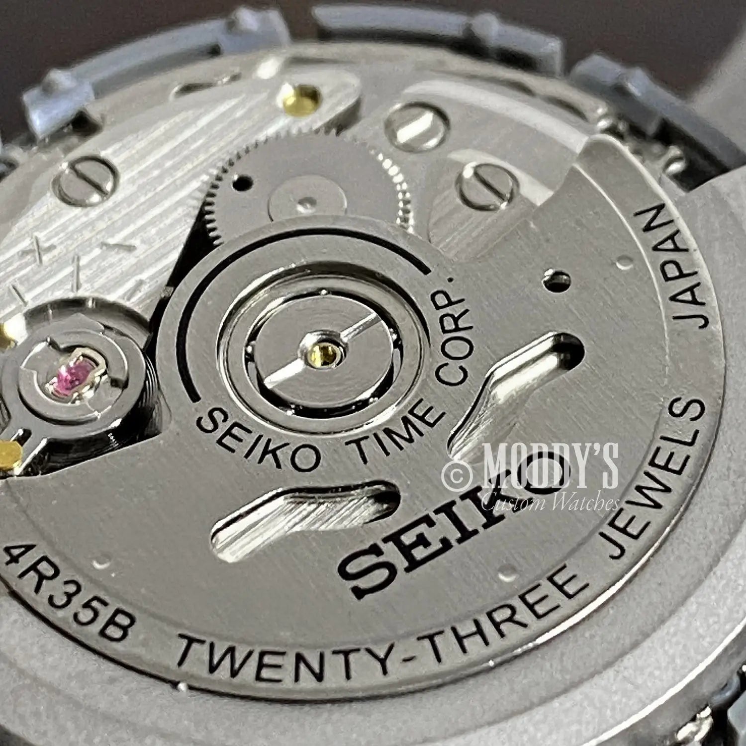 Silver watch movement mechanism of Premium Rotor x1 for Seiko mods and movements