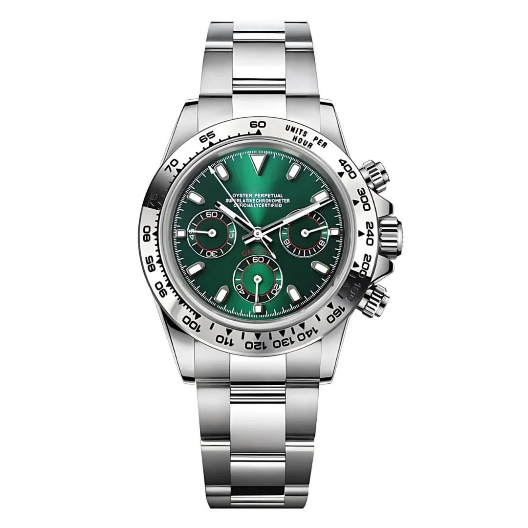 Seitona | Silver - Green - Daytona - Moddys Custom Watches