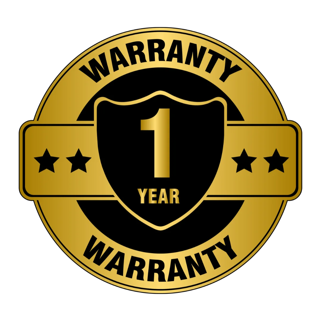 Gold one-year warranty seal for Moddy’s Custom Watches extended warranty offer