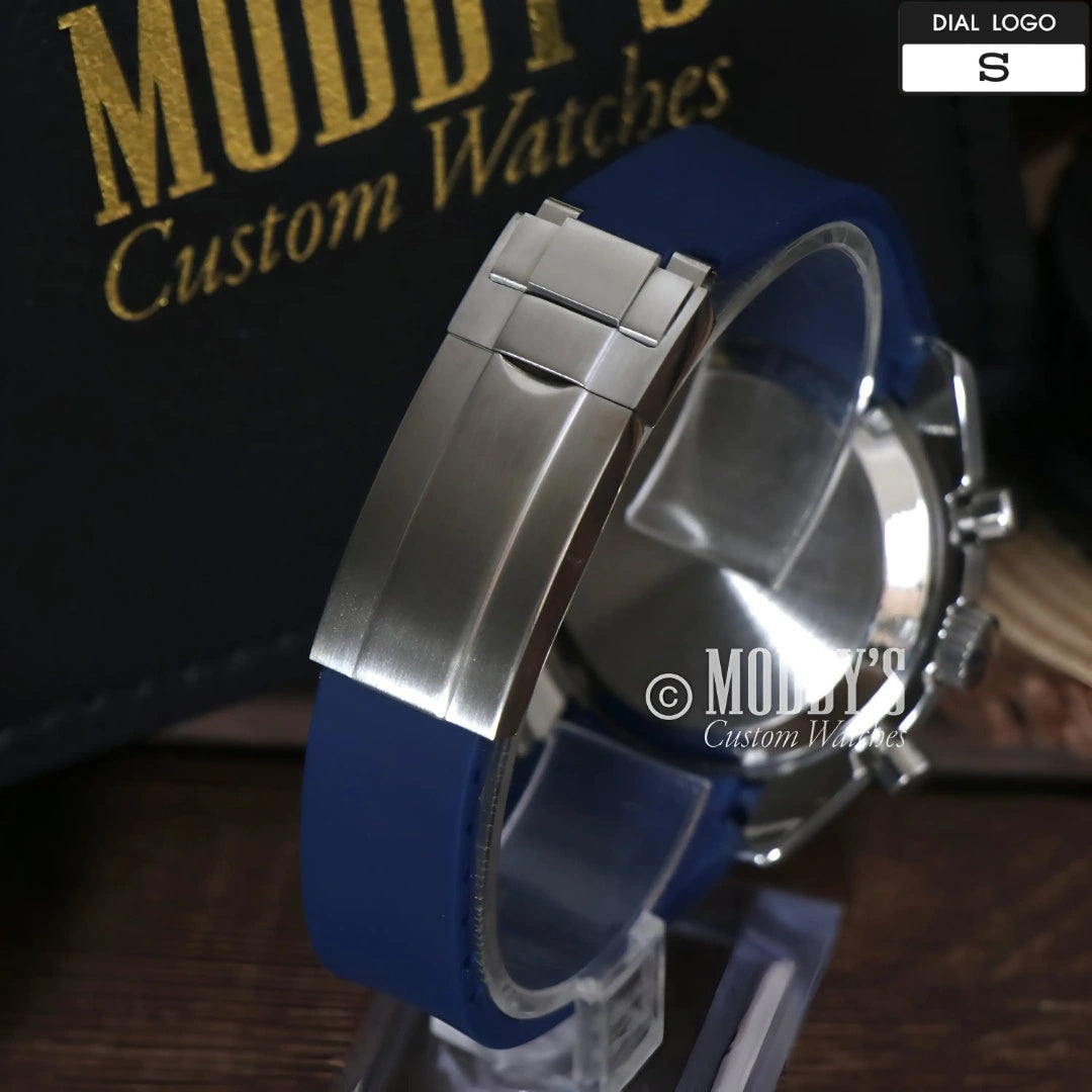 Seiko Mod Speedmaster: 41mm, VK63 Hybrid, 904L Steel, Acrylic